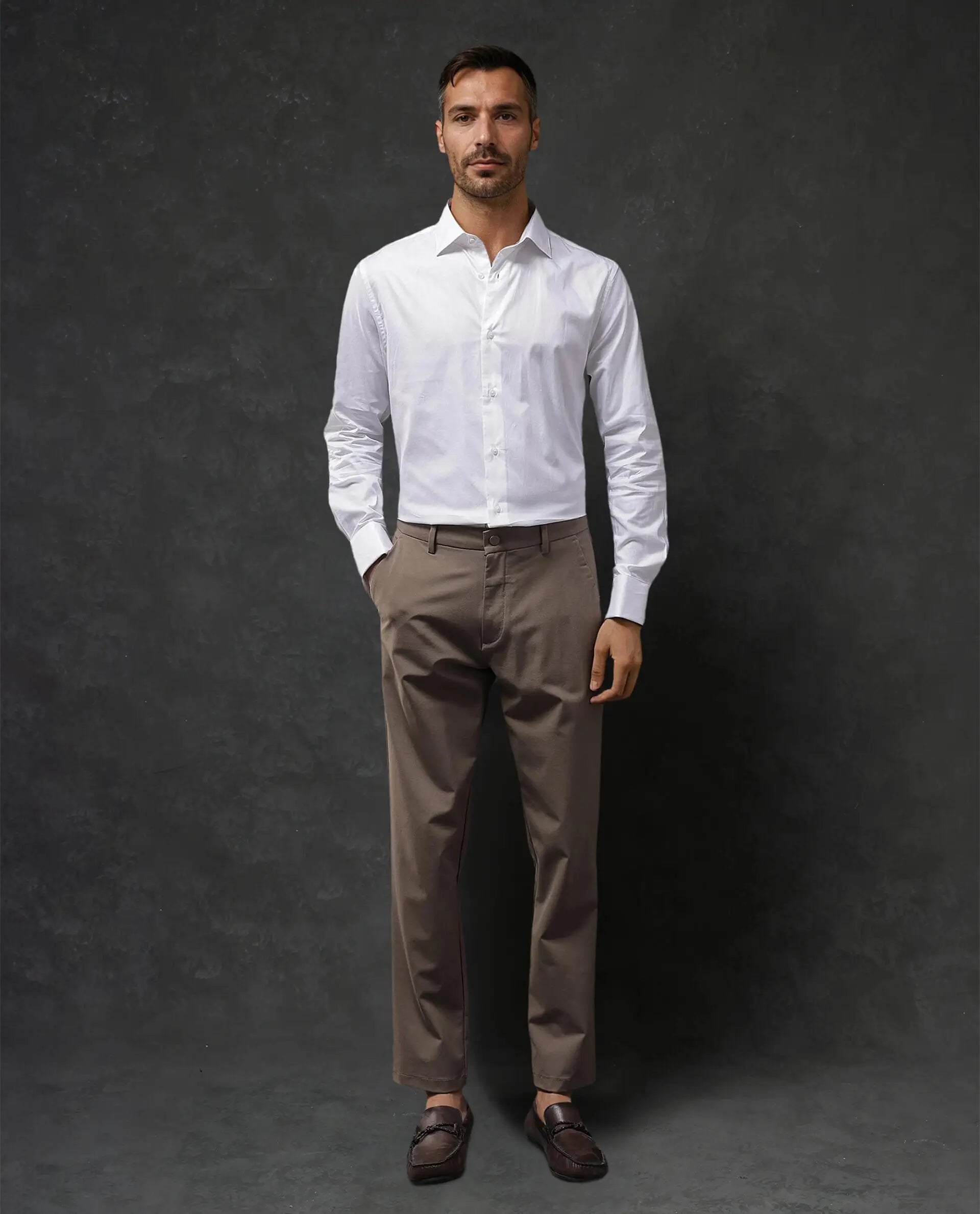 Rare Rabbit Men Nello White Cotton Fabric Full Sleeve Cufflinked Regular Fit Premium Business Solid Shirt