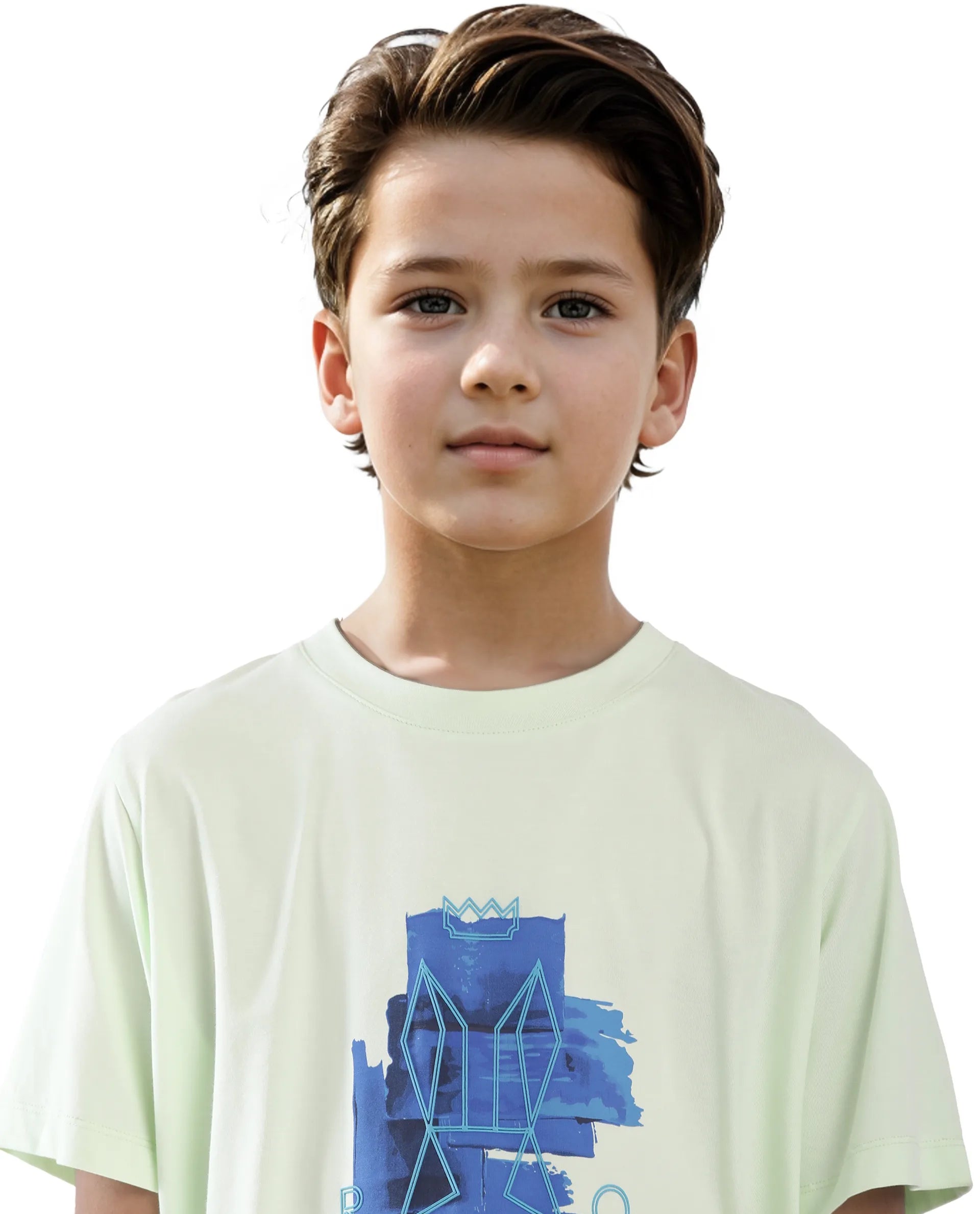 Rare Ones Kids Nemo Light Green Cotton Blend Short Sleeve Crew Neck Print T-Shirt