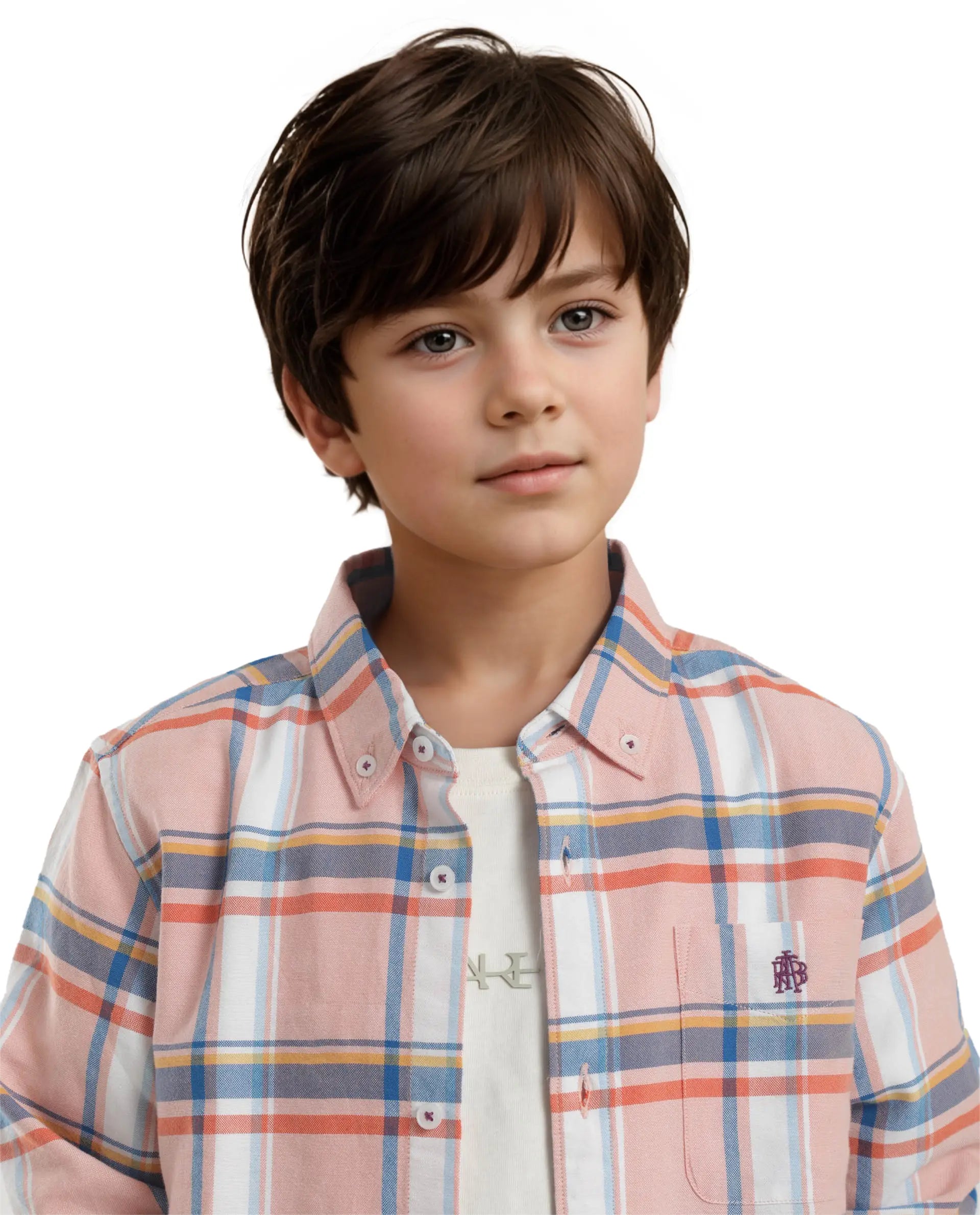 Rare Ones Kids Nes Pink Cotton Full Sleeves Button Down Regular Fit Checked Shirt