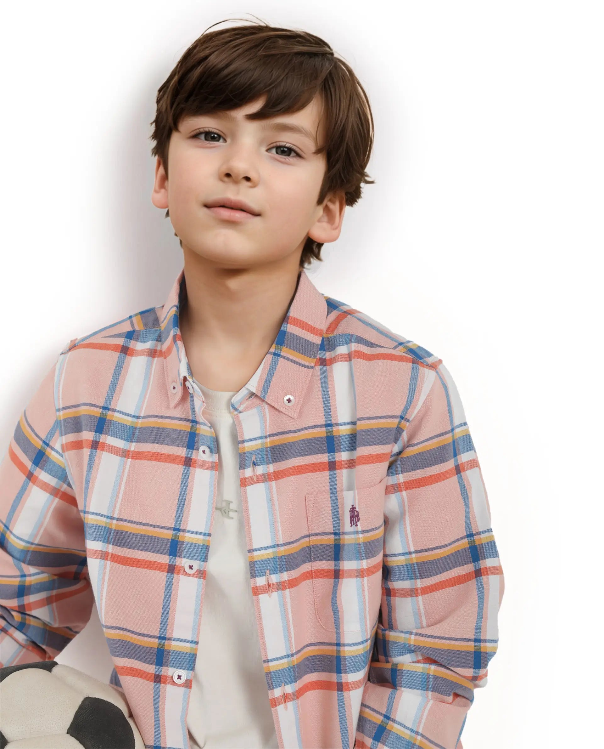 Rare Ones Kids Nes Pink Cotton Full Sleeves Button Down Regular Fit Checked Shirt