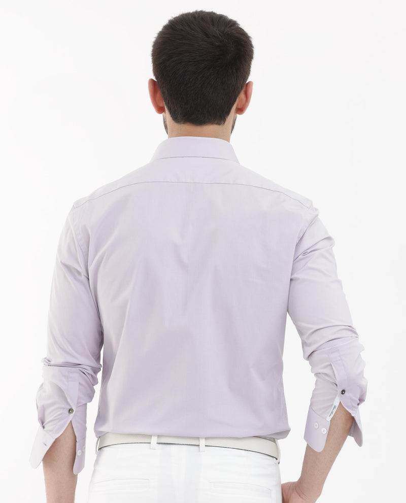 Rare Rabbit Men's Neutron-8 Pastel Purple Cotton Polyester Fabric Full Sleeves Solid Shirt