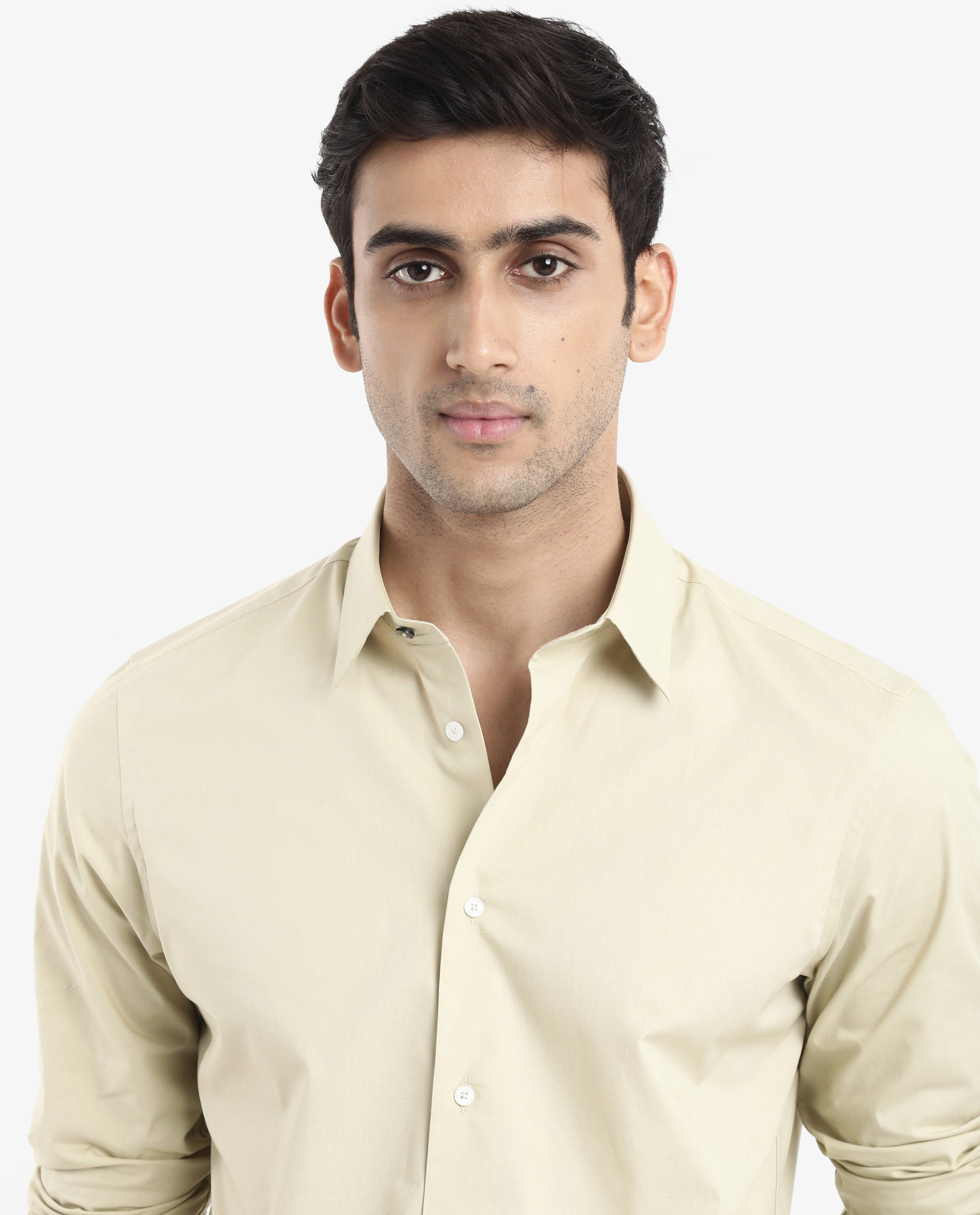 Rare Rabbit Men Neutron-9 Pastel Green Cotton Fabric Full Sleeves Regular Fit Solid Shirt