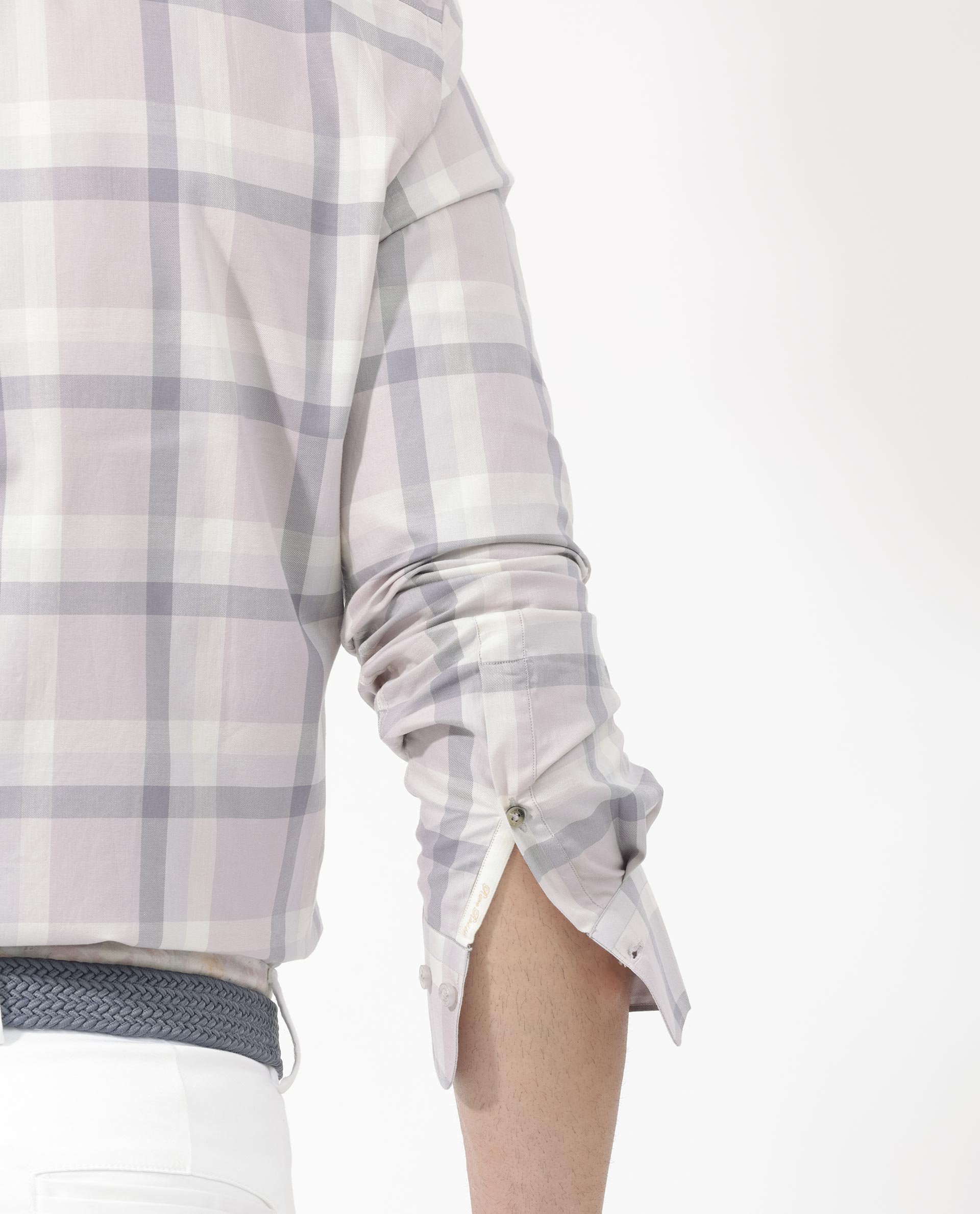 Rare Rabbit Men's Nexi Dusky Purple Cotton Full Sleeve Checks Shirt