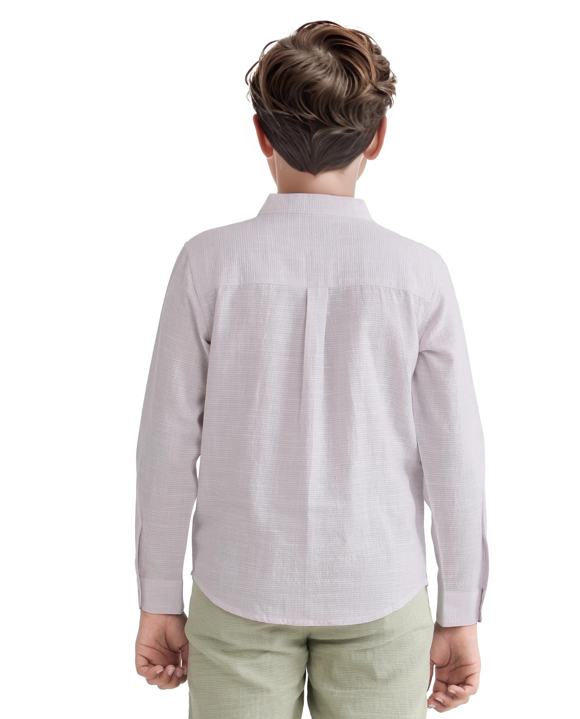 Rare Ones Kids Nexo Purple Cotton Half Sleeve Button Striped Regular Fit Shirt