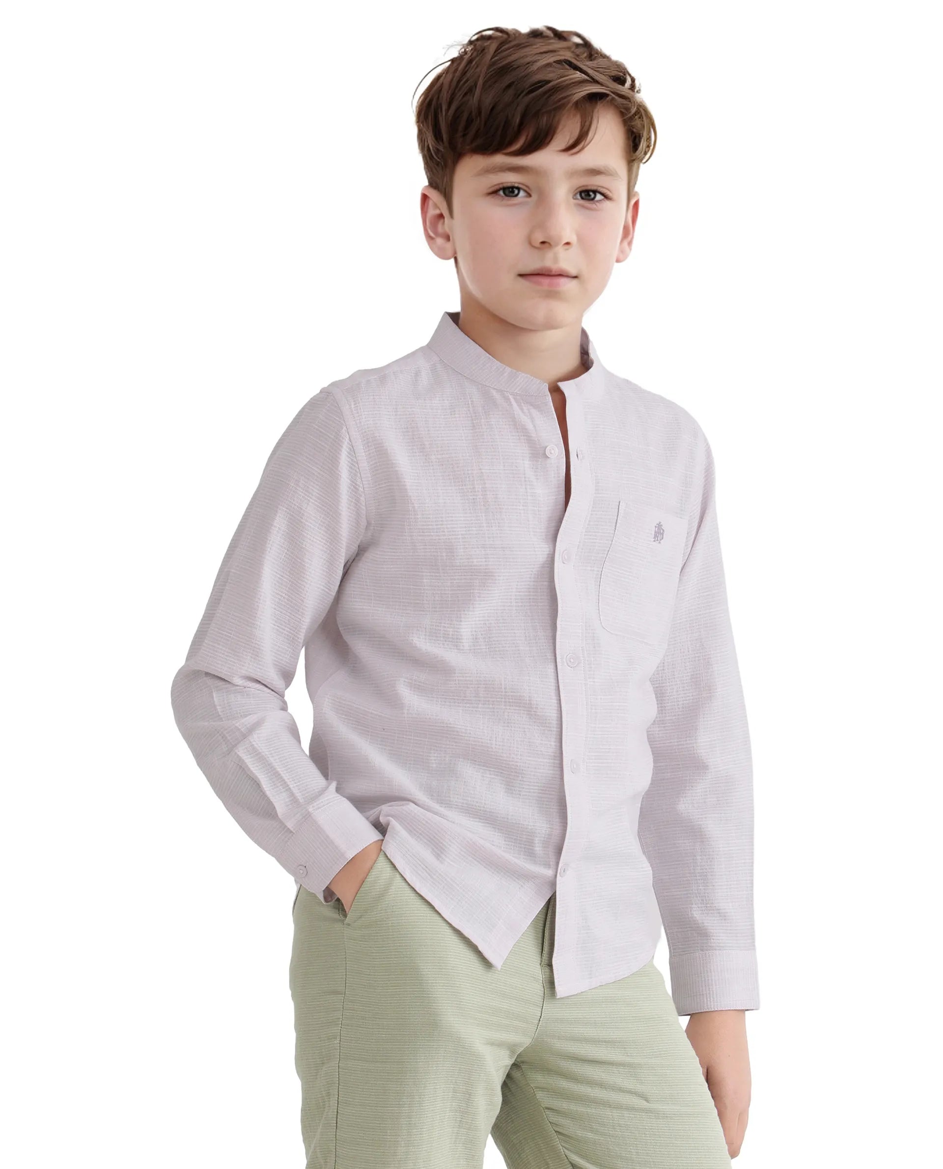 Rare Ones Kids Nexo Purple Cotton Half Sleeve Button Striped Regular Fit Shirt