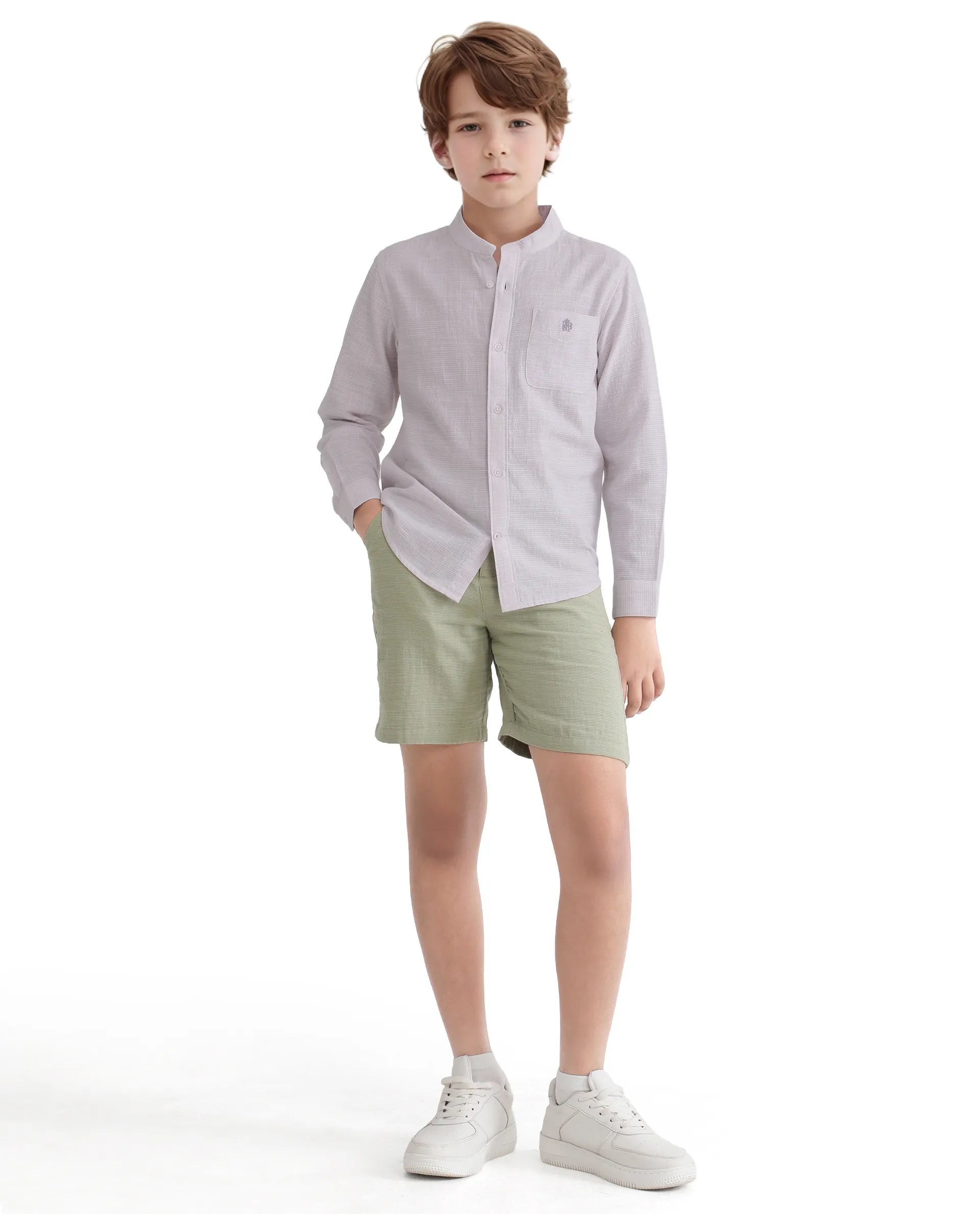 Rare Ones Kids Nexo Purple Cotton Half Sleeve Button Striped Regular Fit Shirt