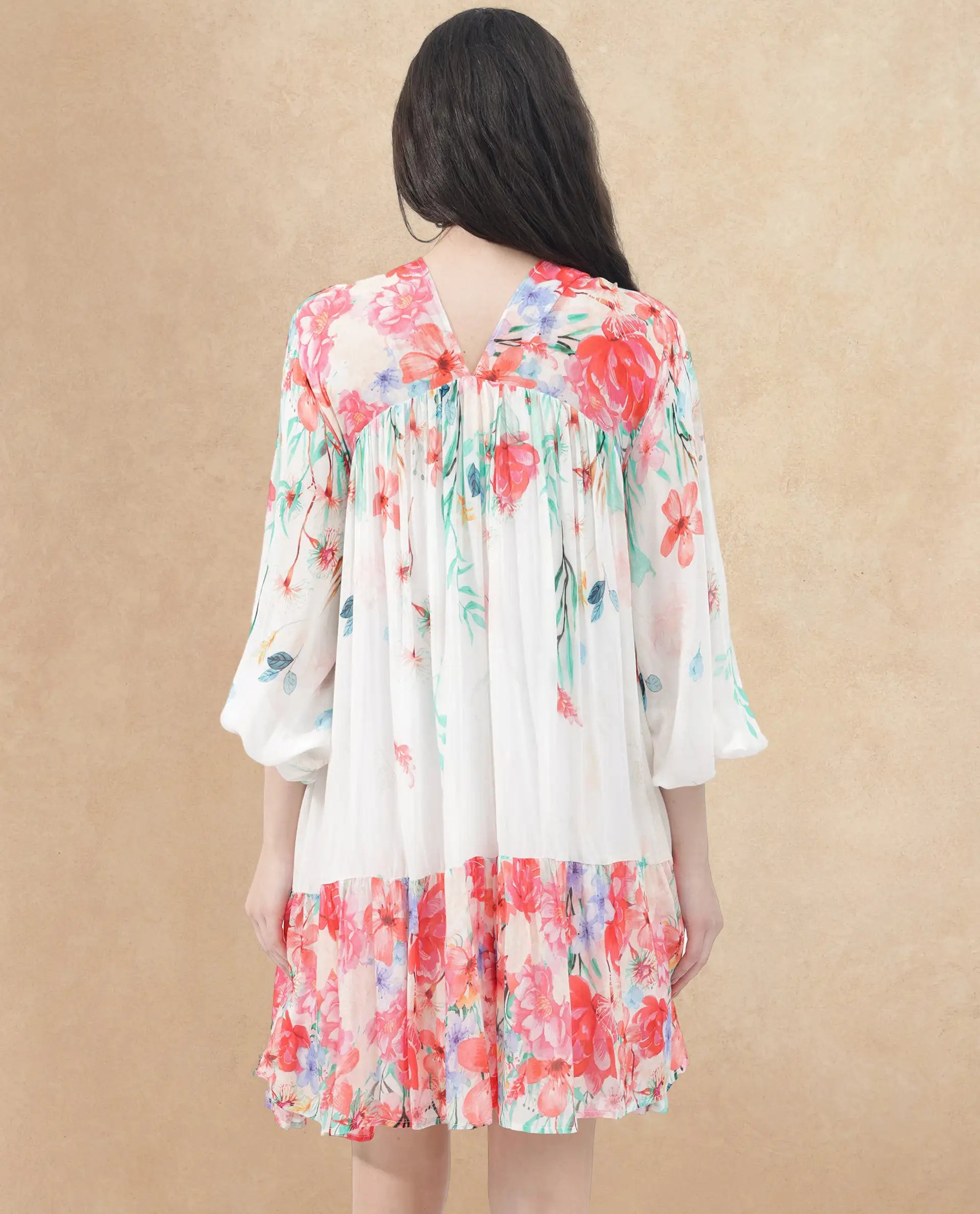 Rareism Womens Nicheo Multi Dress Full Sleeve Print