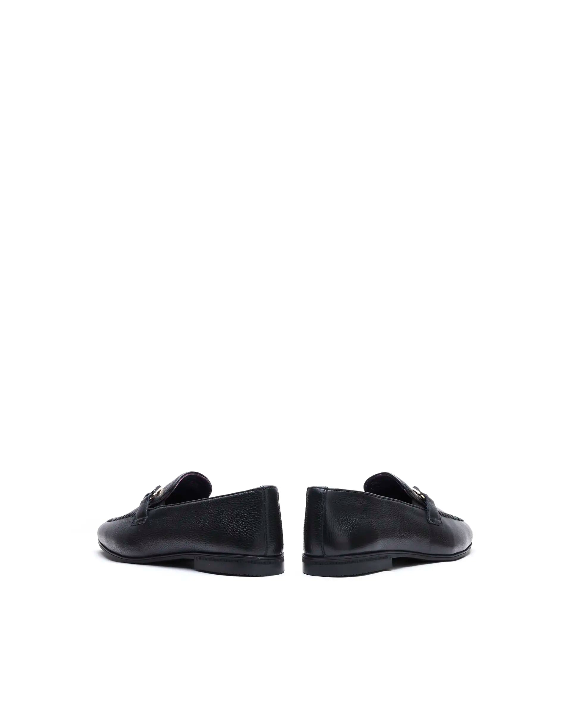 Rare Rabbit Men's Nico Black Leather Mocassin