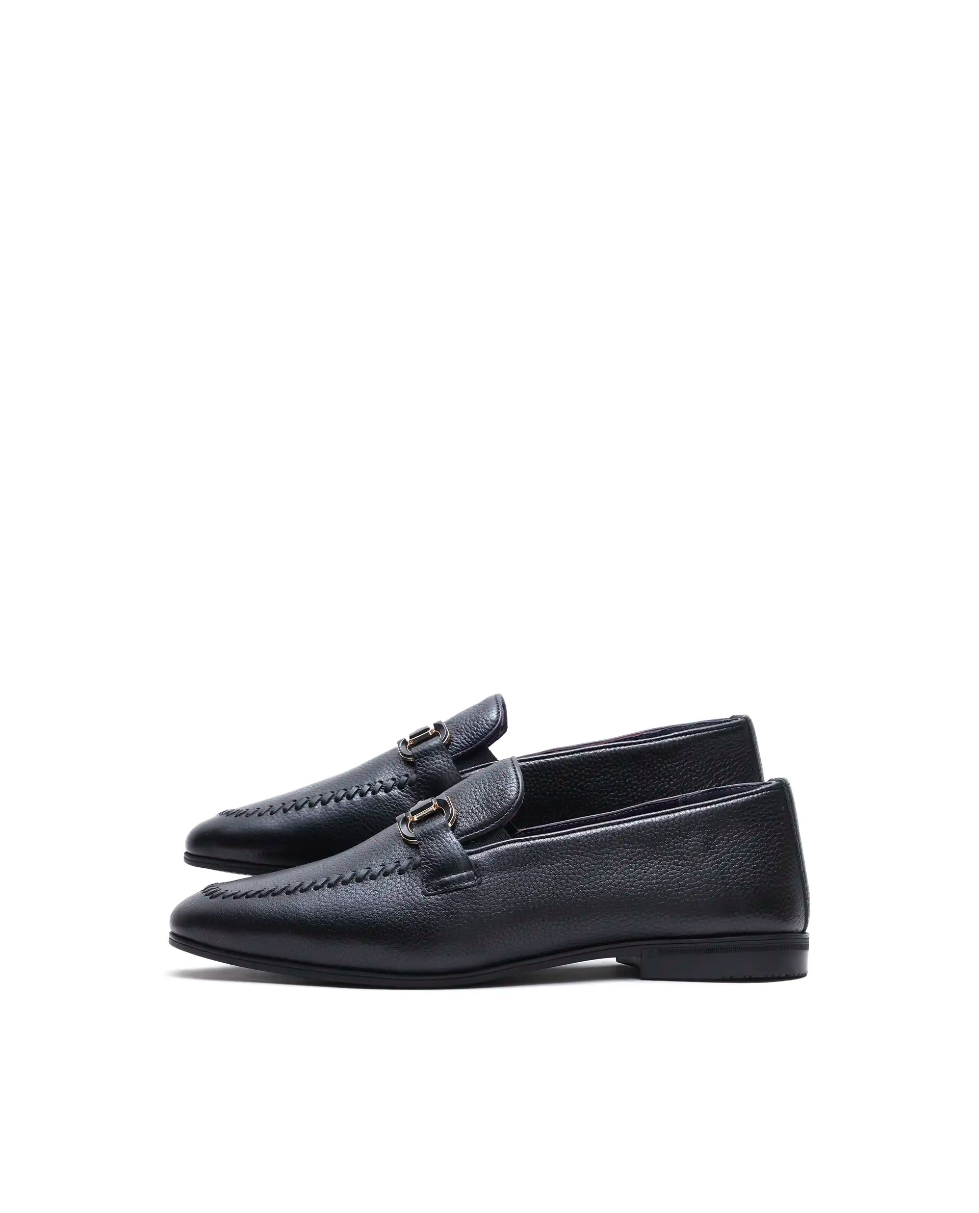 Rare Rabbit Men's Nico Black Leather Mocassin