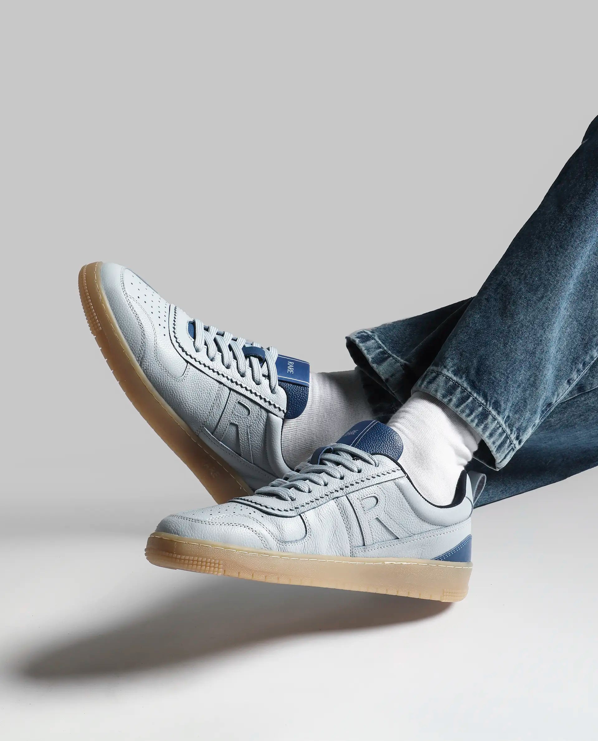 Rare Rabbit Men's Nigel Ice Blue Lace-Up Closure Sneaker