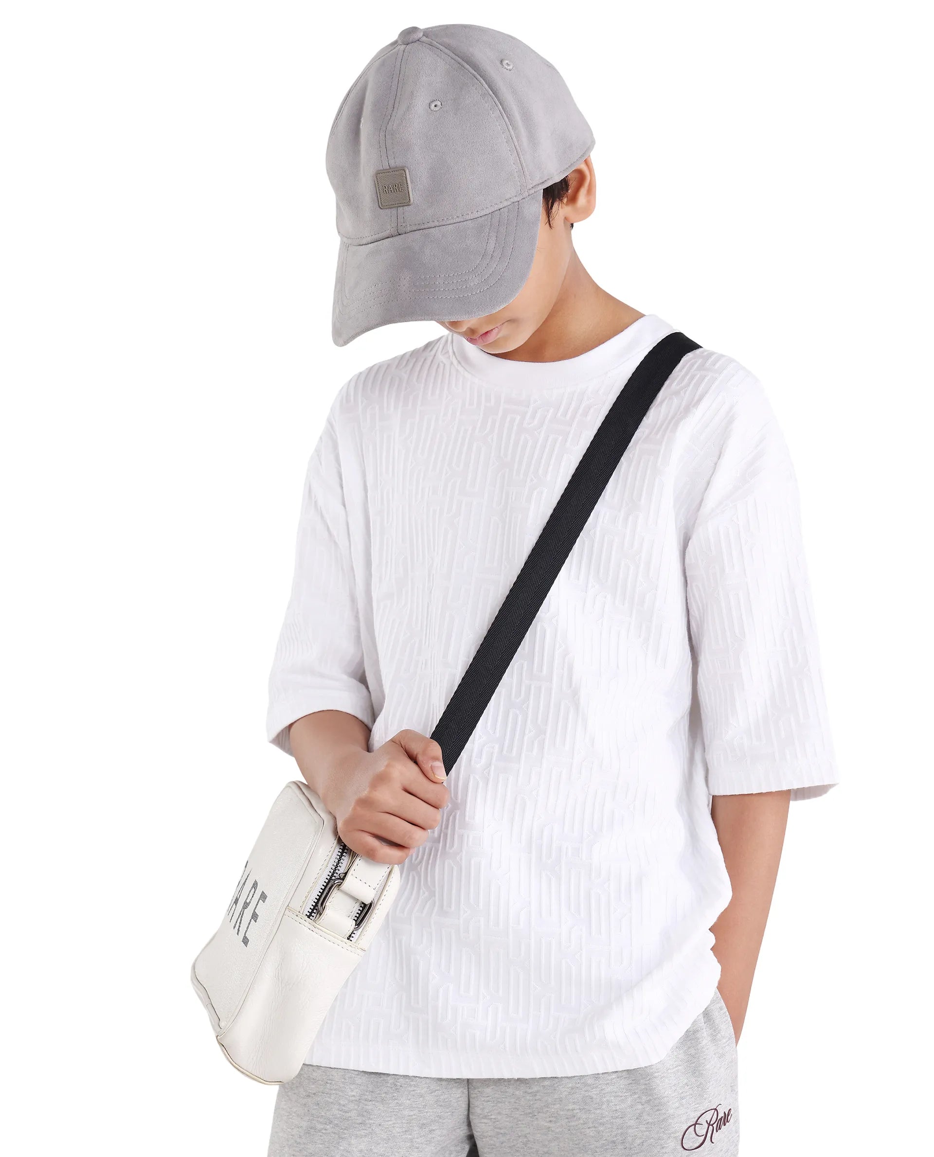 Rare Ones Kids Nikos White Polyester Blend Pull-On Closure Jacquard Regular Fit T-Shirt