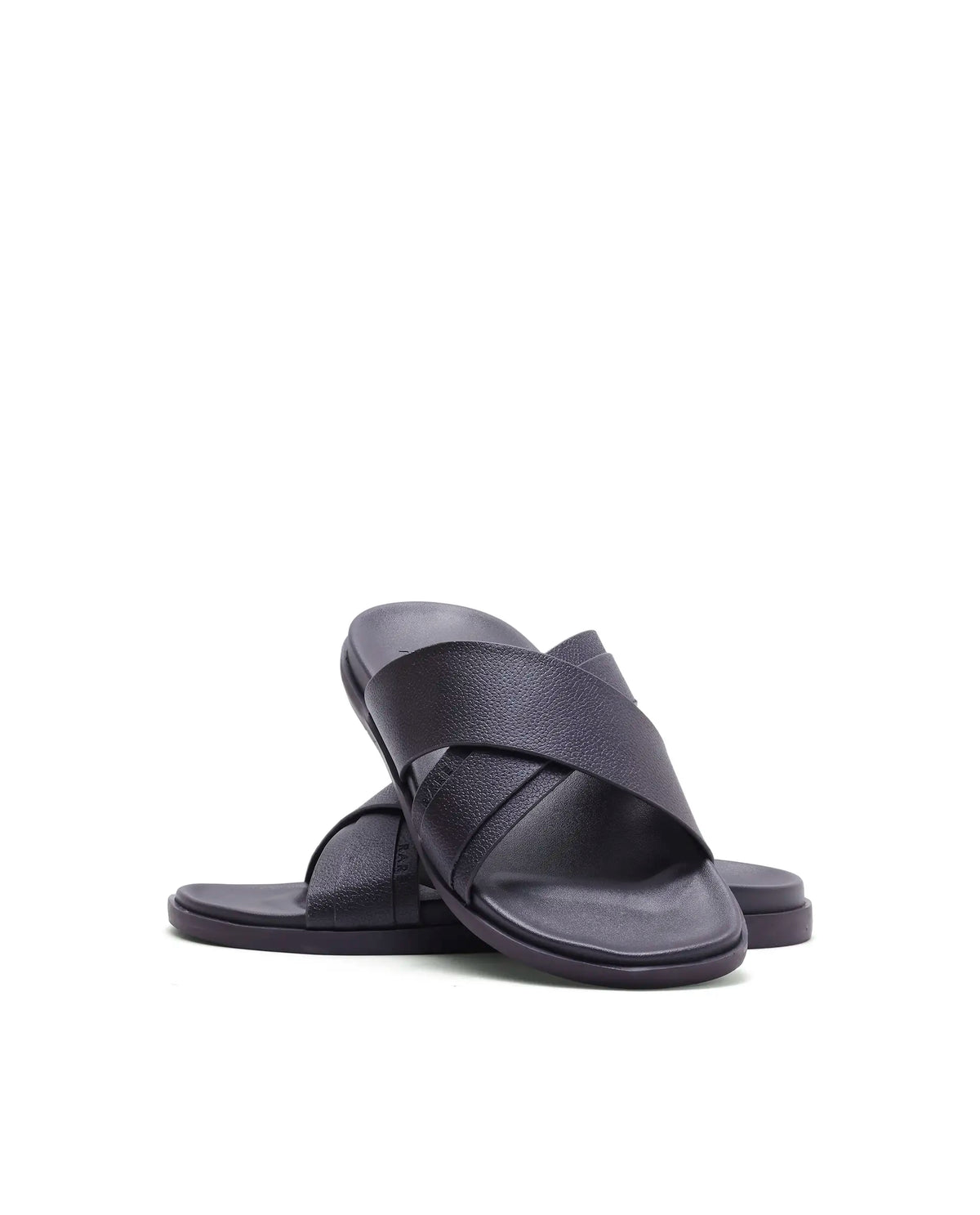 Rarez Men's Niro Dark Prune Leather Regular Sandal