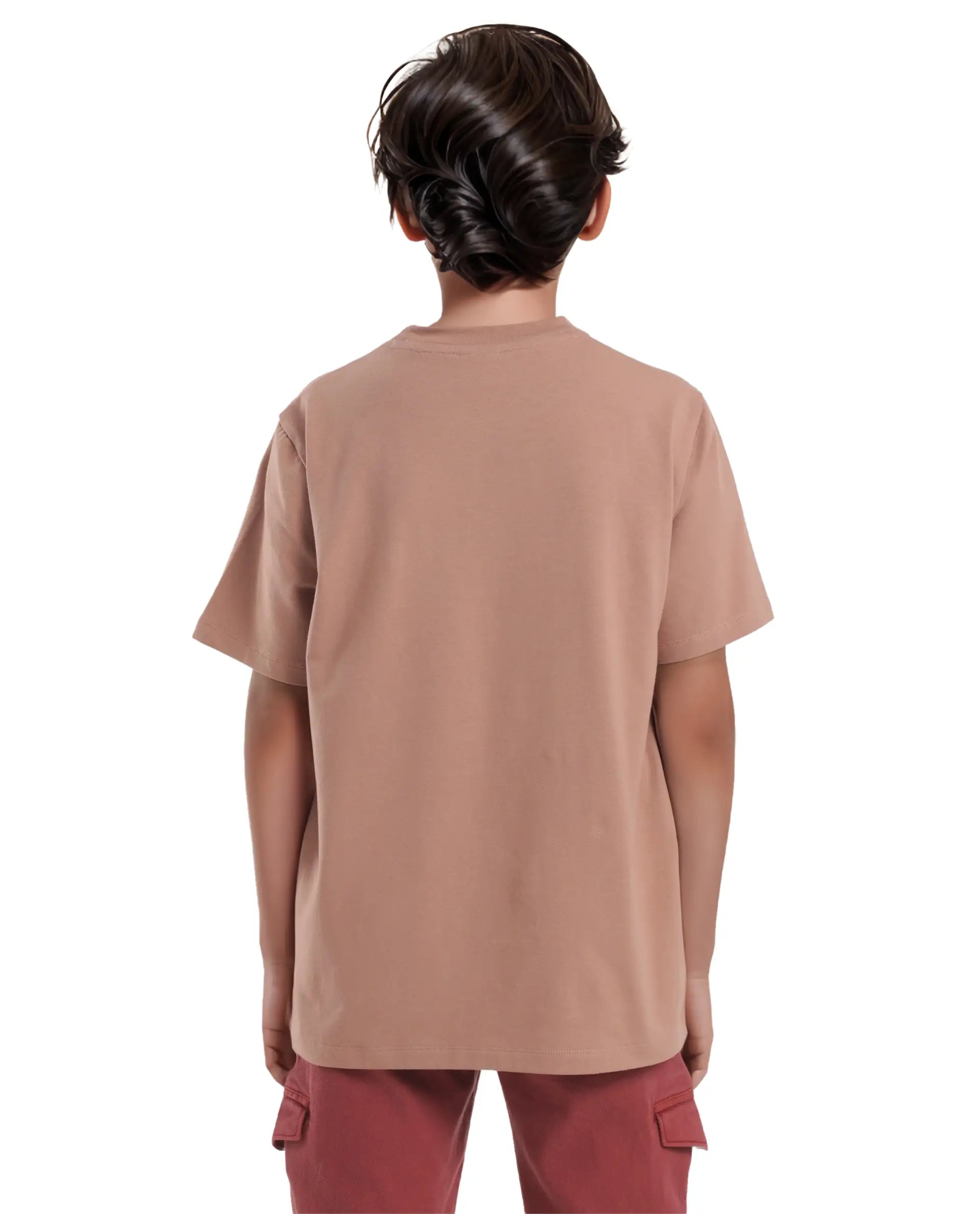 Rare Ones Kids Nito Orange Cotton Half Sleeves Crew Neck Regular Fit Animal Print T-Shirt