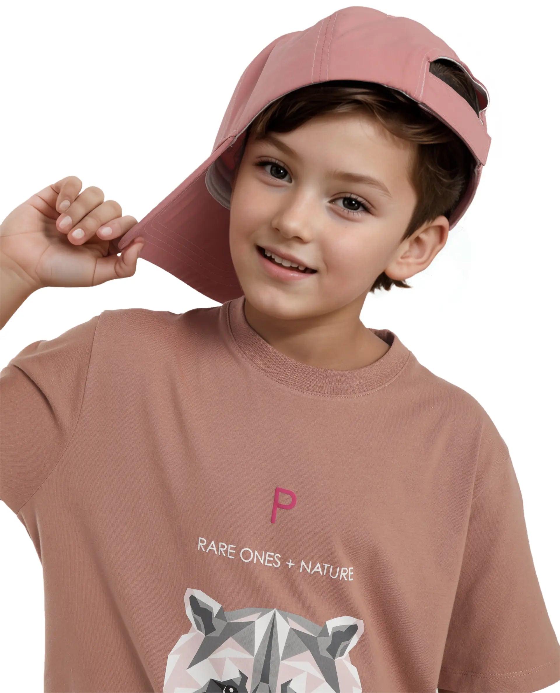 Rare Ones Kids Nito Orange Cotton Half Sleeves Crew Neck Regular Fit Animal Print T-Shirt