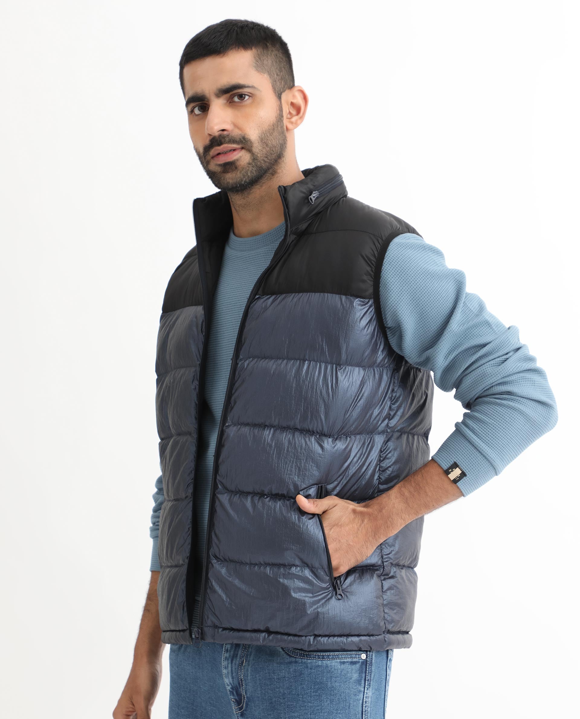 Rare Rabbit Mens Sven Teal Sweatshirt Cotton Polyester Fabric Round Neck Knitted Full Sleeves Comfortable Fit