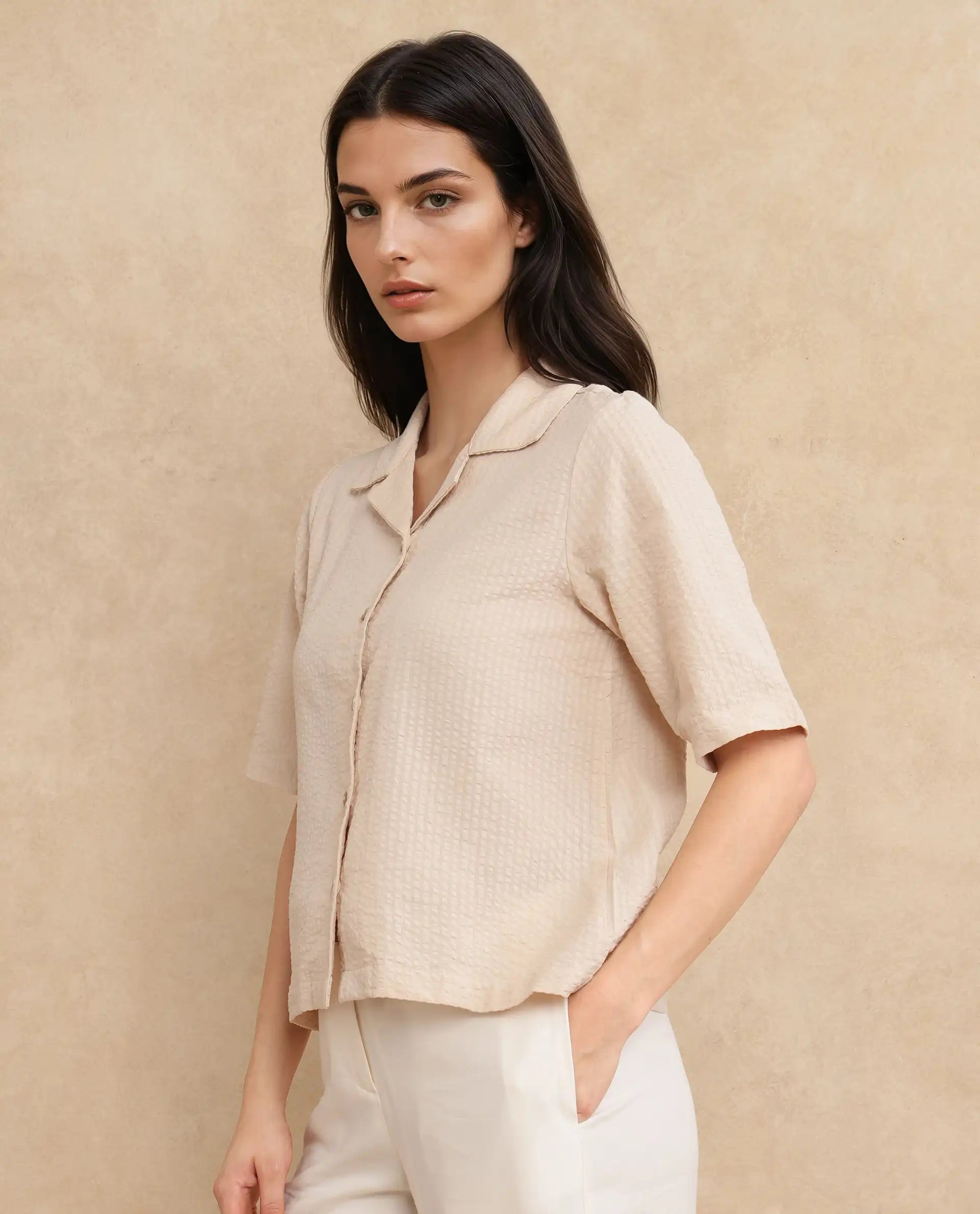 Rareism Women Nomiki Beige Plain Top
