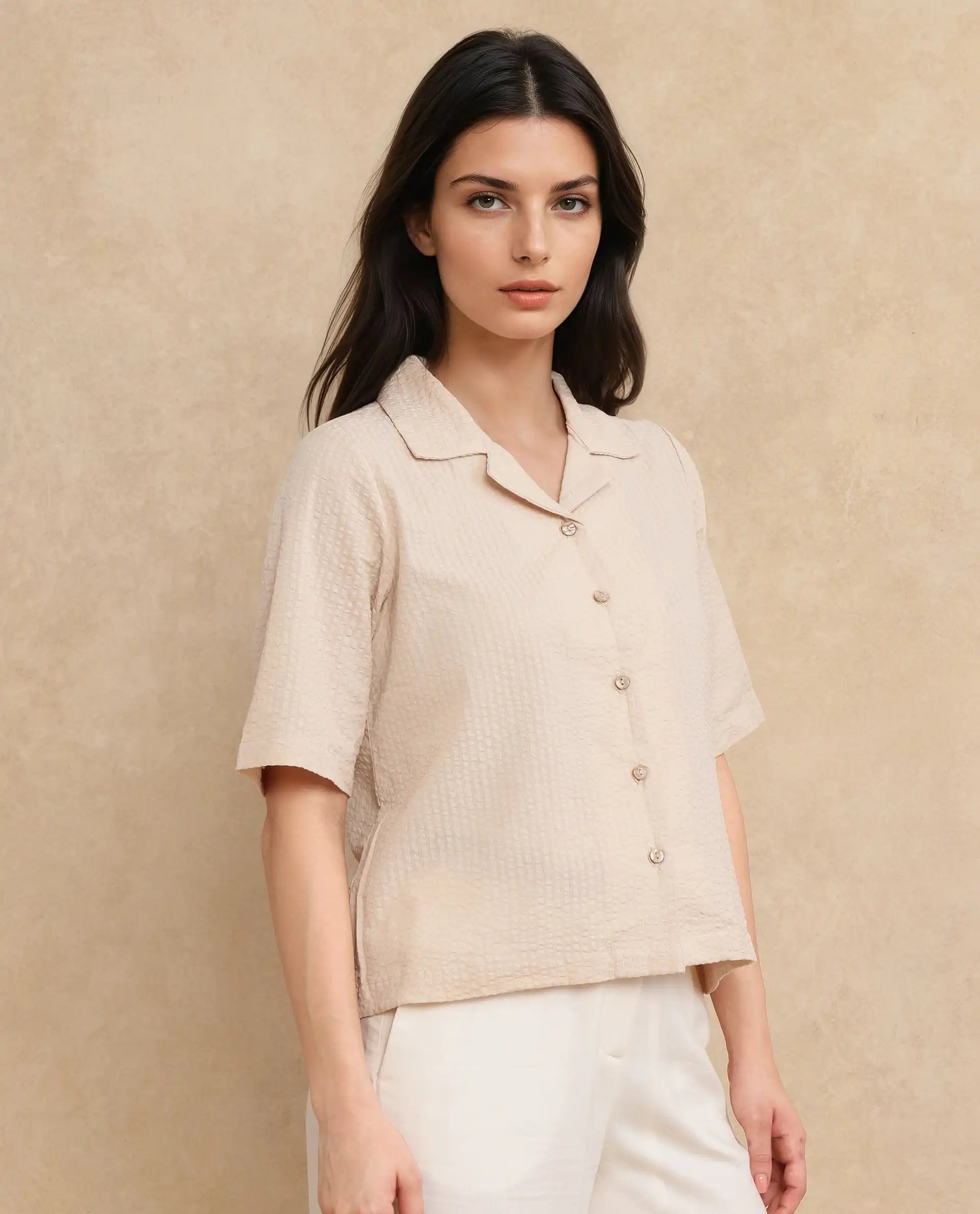 Rareism Women Nomiki Beige Plain Top