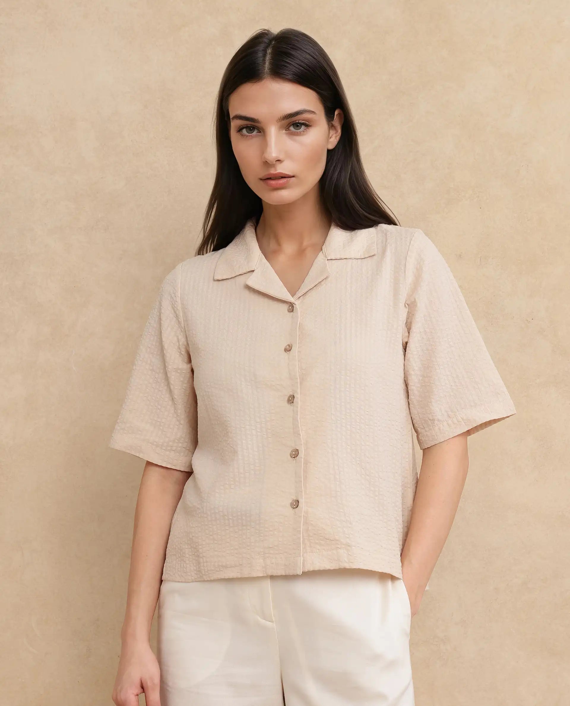 Rareism Women Nomiki Beige Plain Top