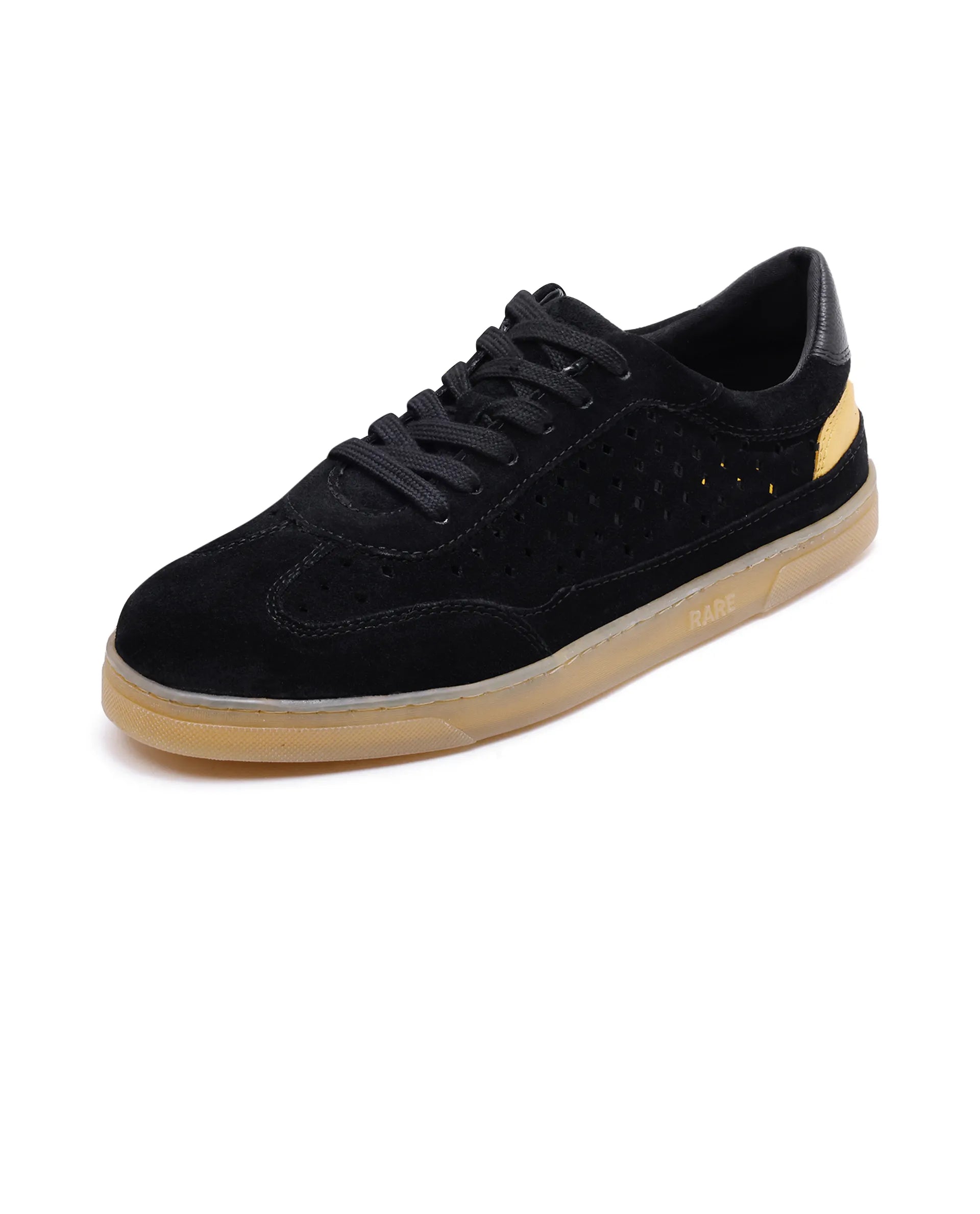Rare Rabbit Men Norma Black Suede Lace-Up Closure Sneaker