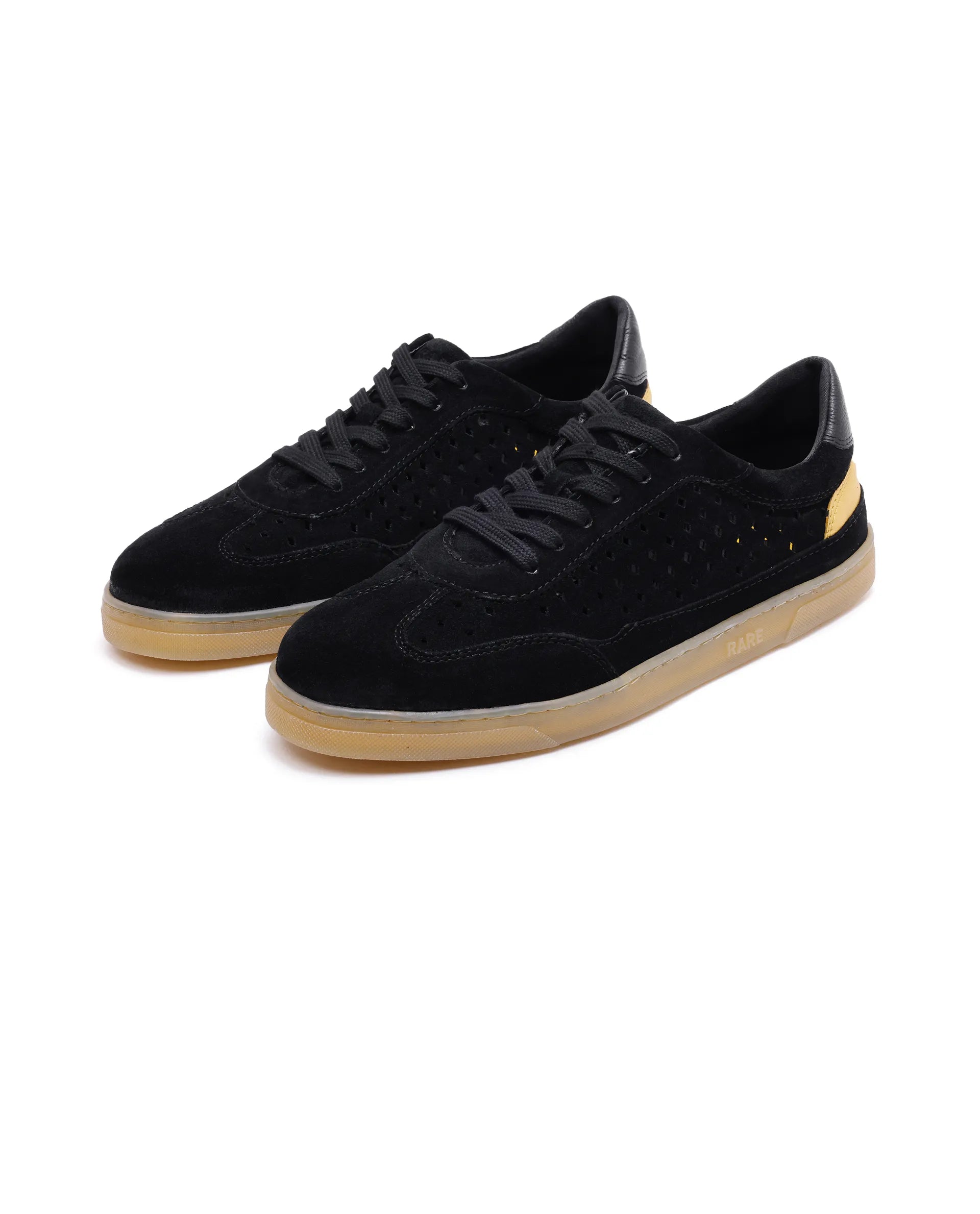 Rare Rabbit Men Norma Black Suede Lace-Up Closure Sneaker