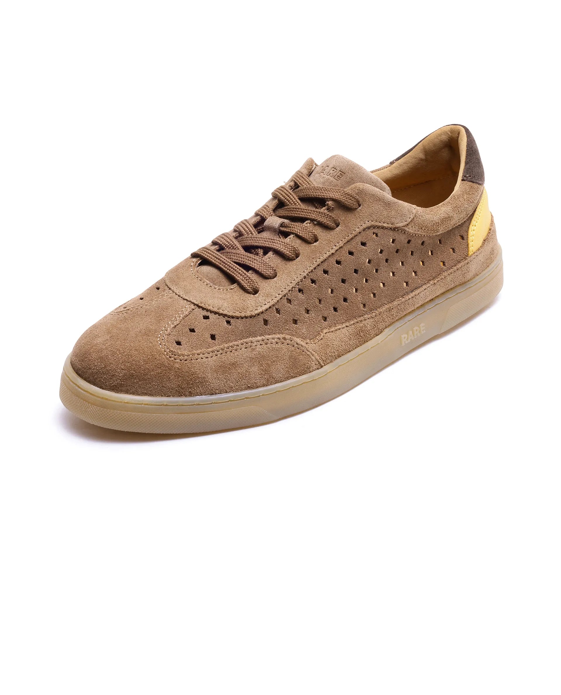 Rare Rabbit Men Norma Tan Suede Lace-Up Closure Sneaker