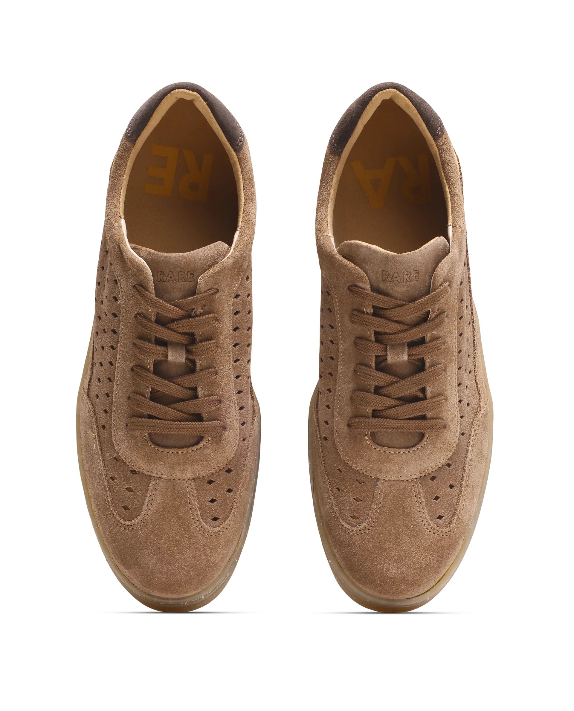 Rare Rabbit Men Norma Tan Suede Lace-Up Closure Sneaker