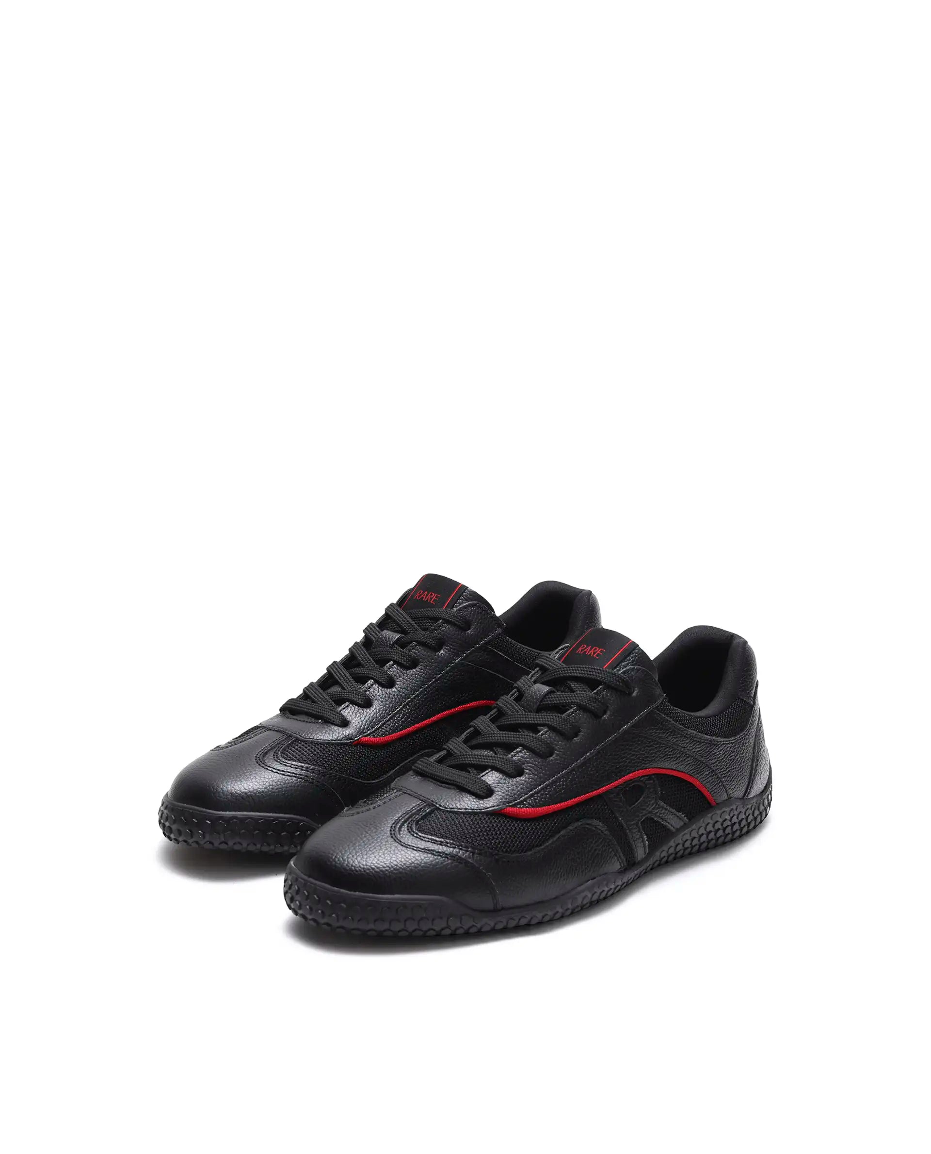 Rarez Men's Nosta Black Leather Sneaker