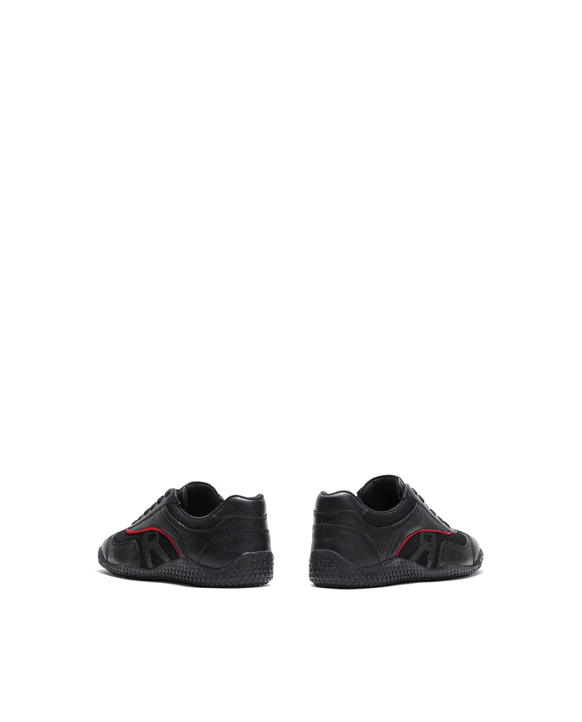 Rarez Men's Nosta Black Leather Sneaker