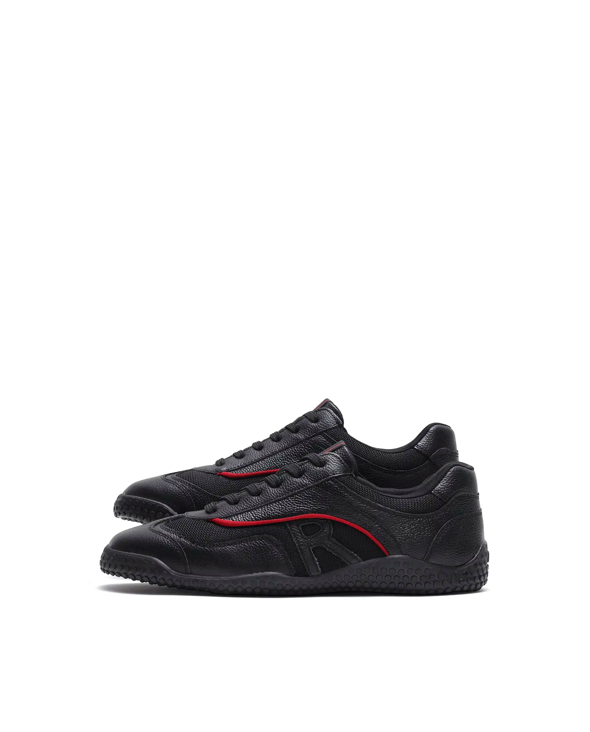 Rarez Men's Nosta Black Leather Sneaker