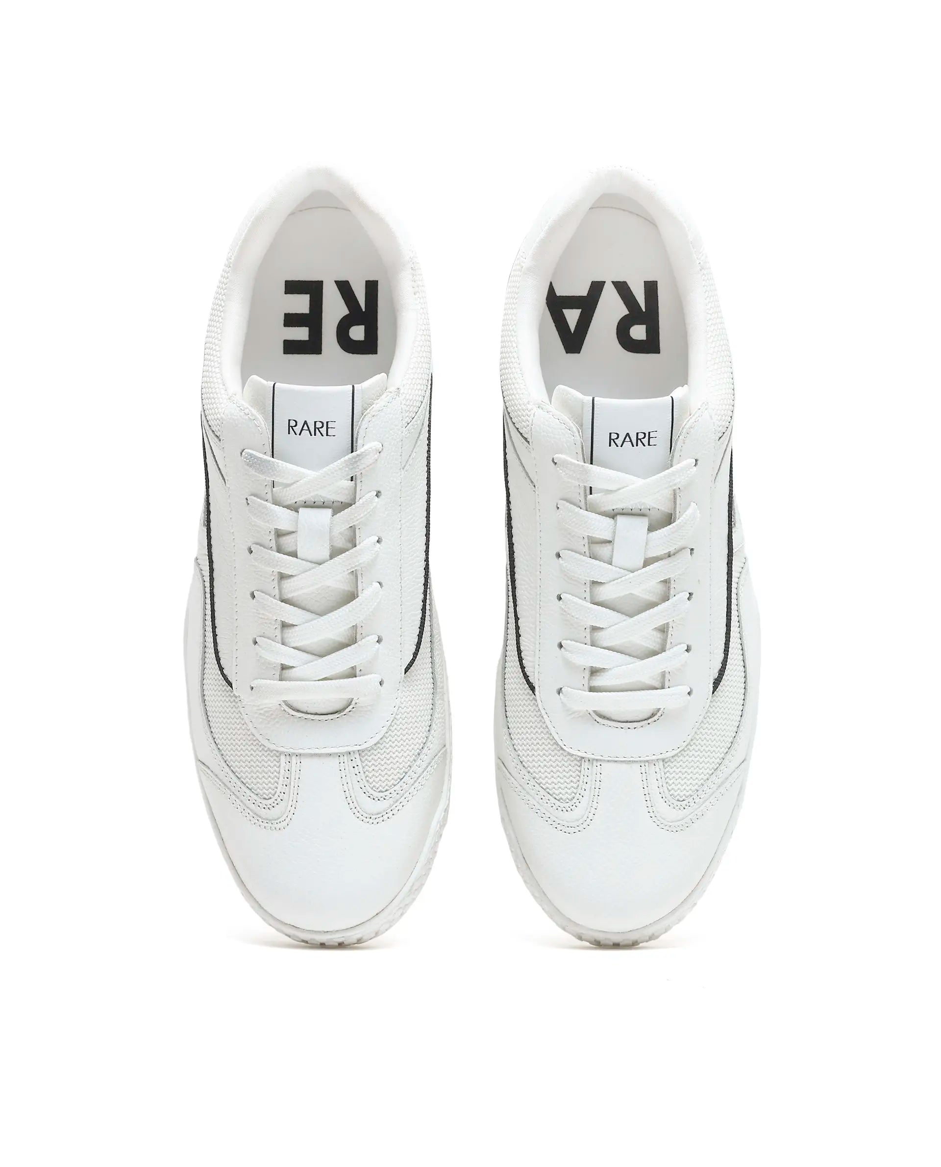 Rarez Men's Nosta White Mesh and leather Sneaker