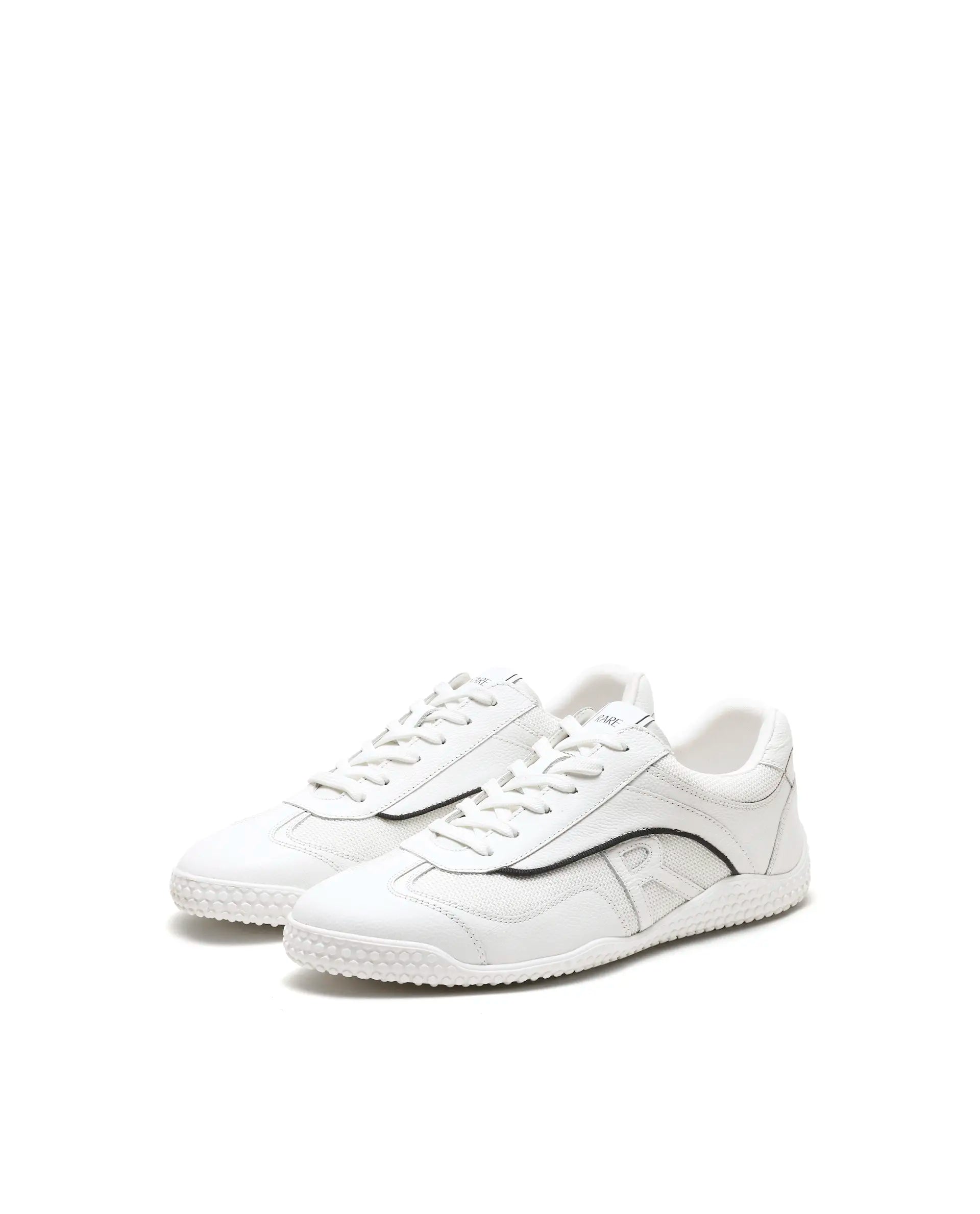Rarez Men's Nosta White Mesh and leather Sneaker