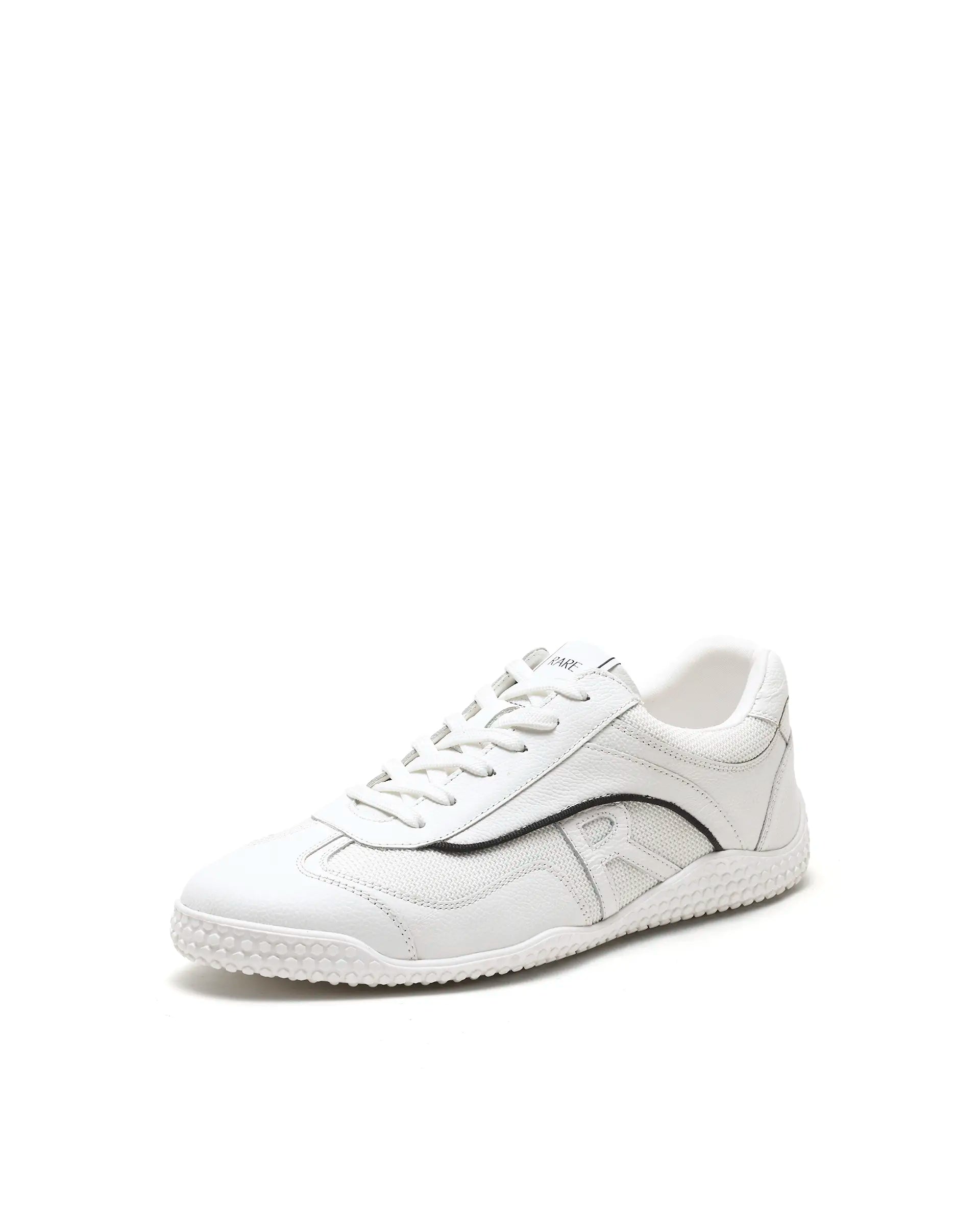Rarez Men's Nosta White Mesh and leather Sneaker