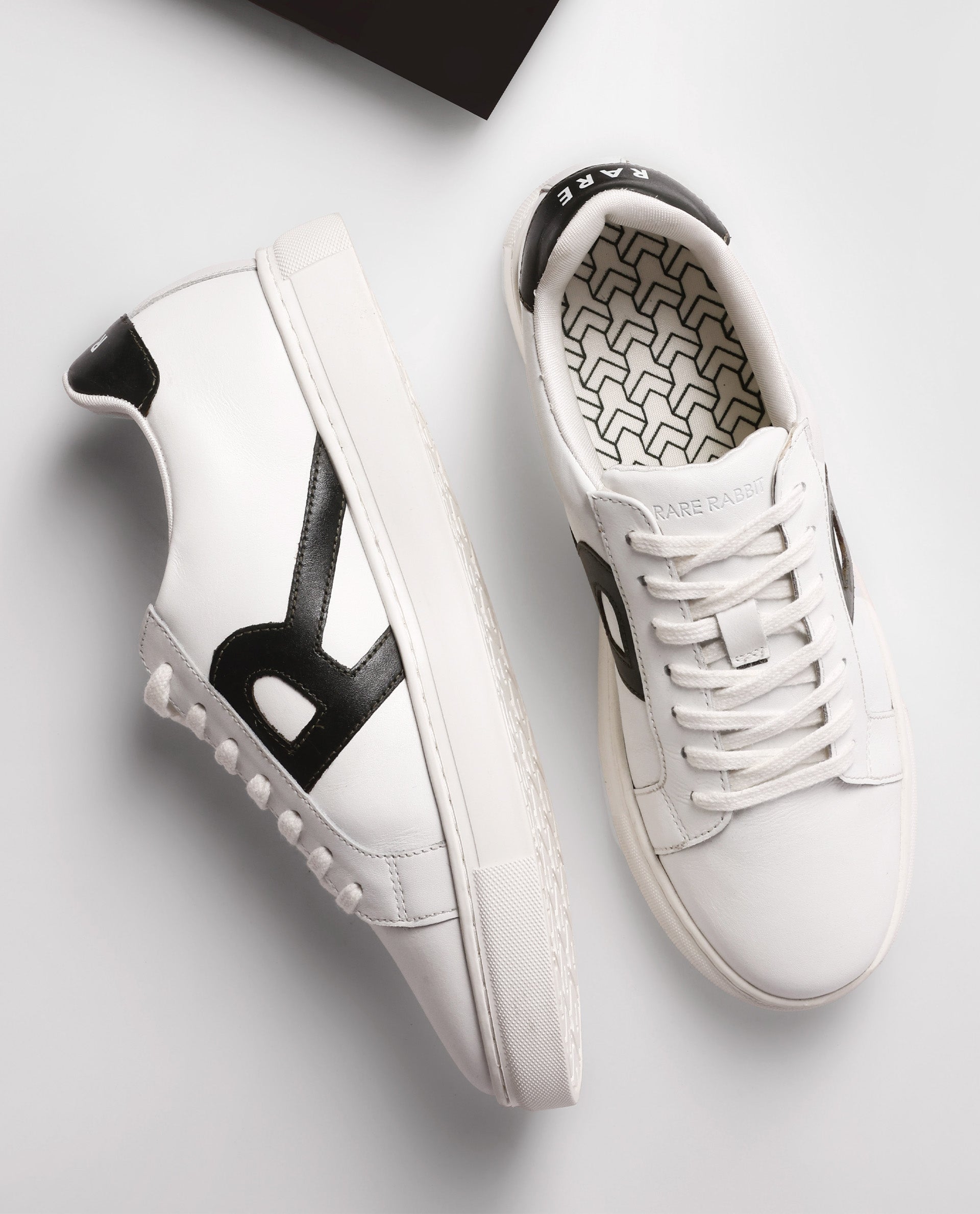 Rare Rabbit Men's Nova Dusky Green Round Toe Smart Casual Low-Top Lace-Up Logo Branding Sneaker Shoes