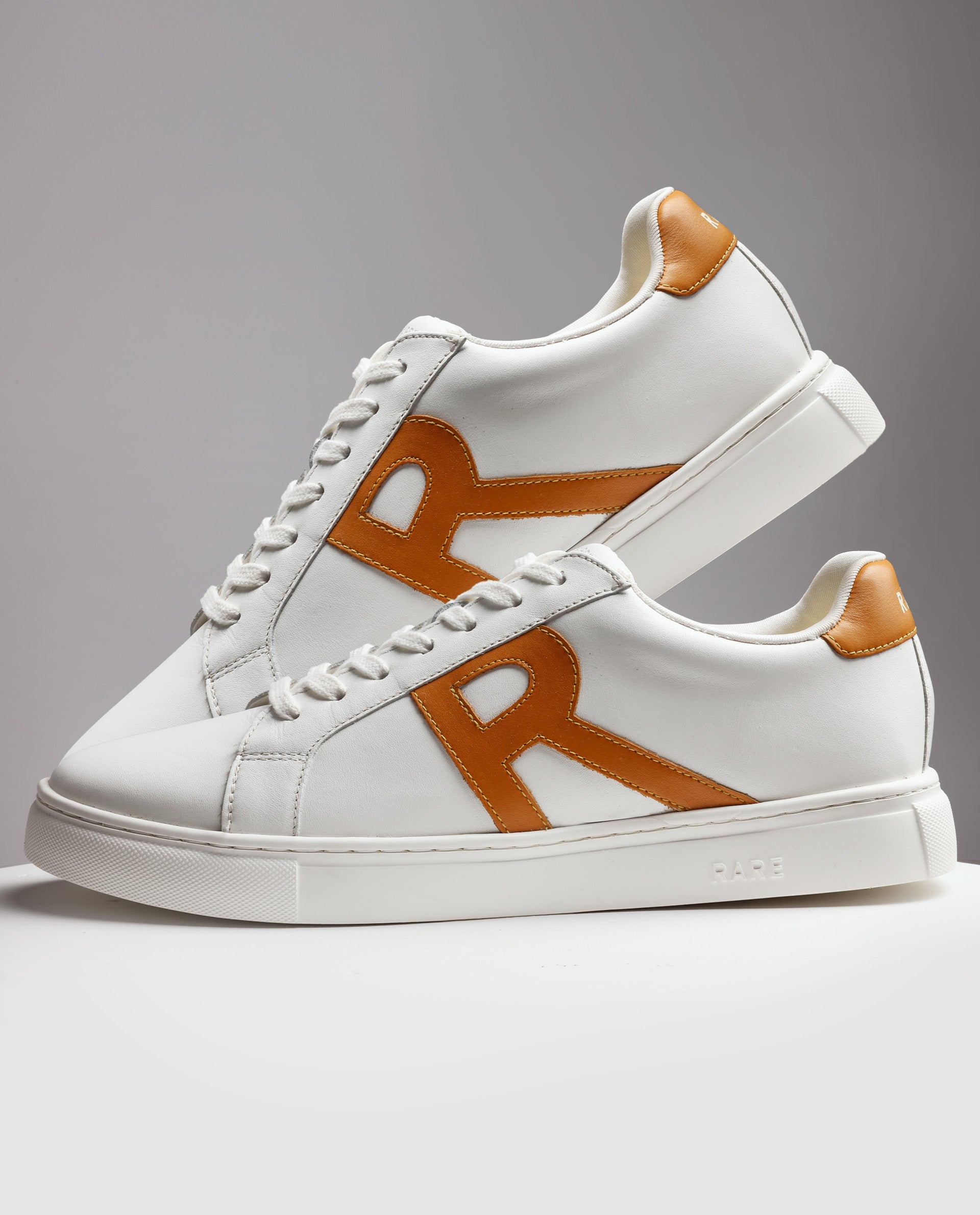 Rare Rabbit Men's Nova Mustard Round Toe Smart Casual Low-Top Lace-Up Logo Branding Sneaker Shoes