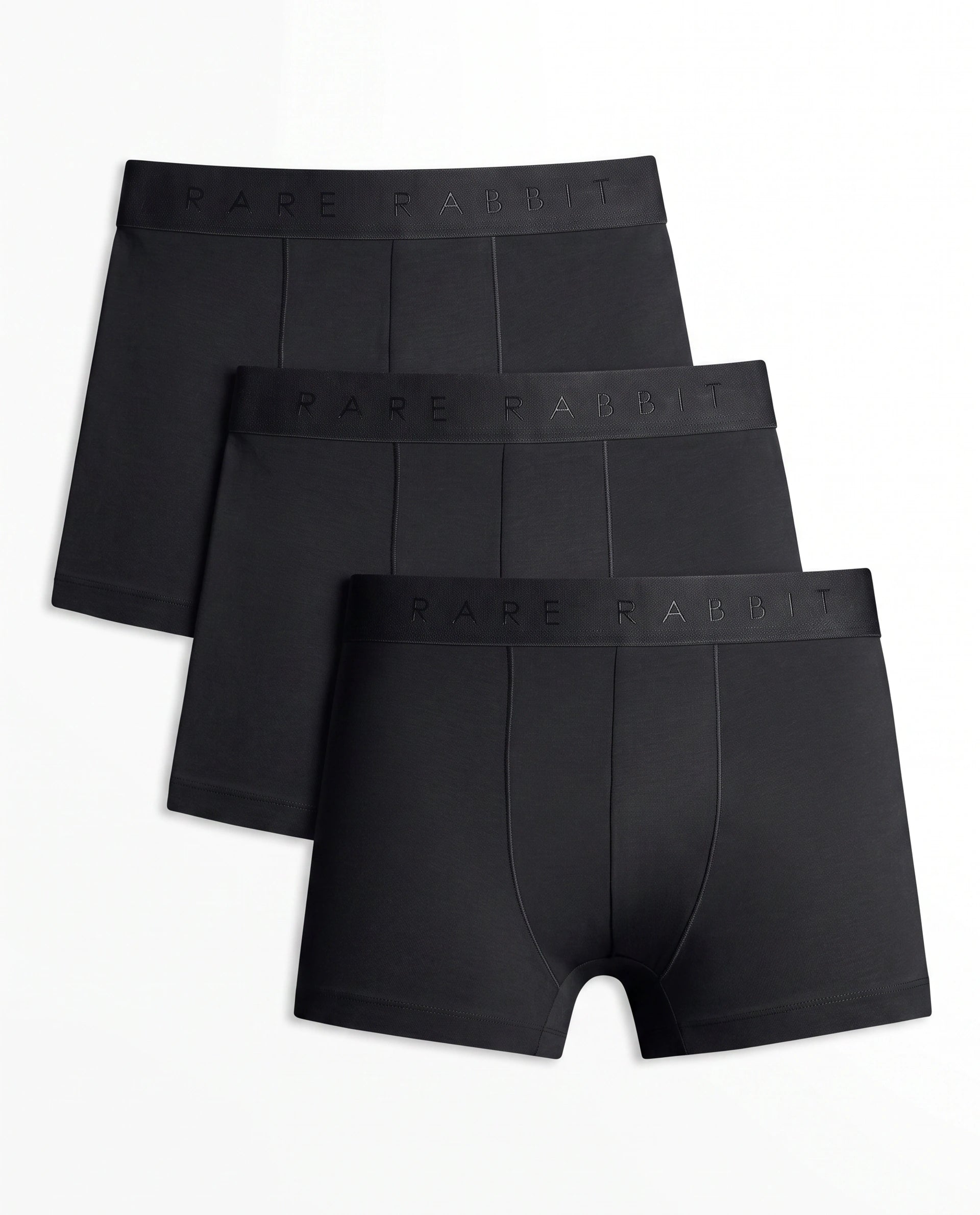 Rare Rabbit Men Now Black Soft Cotton Stretch Trunks (Pack Of 3)