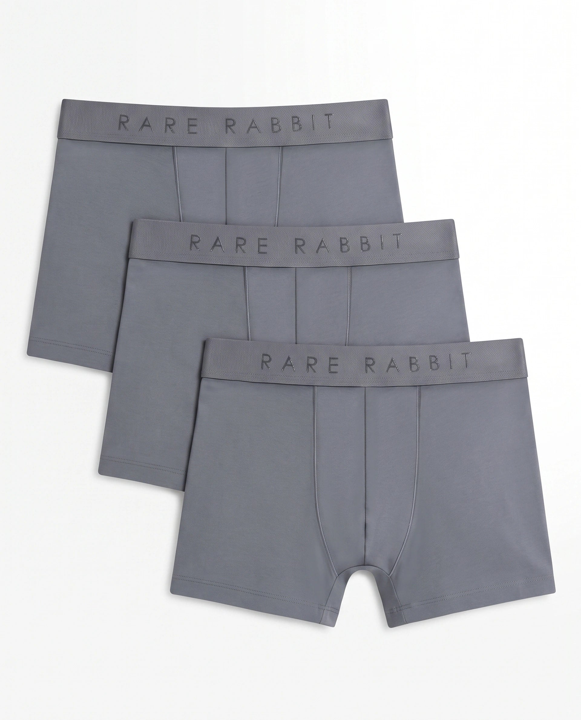 Rare Rabbit Men Now Grey Soft Cotton Stretch Trunks (Pack Of 3)