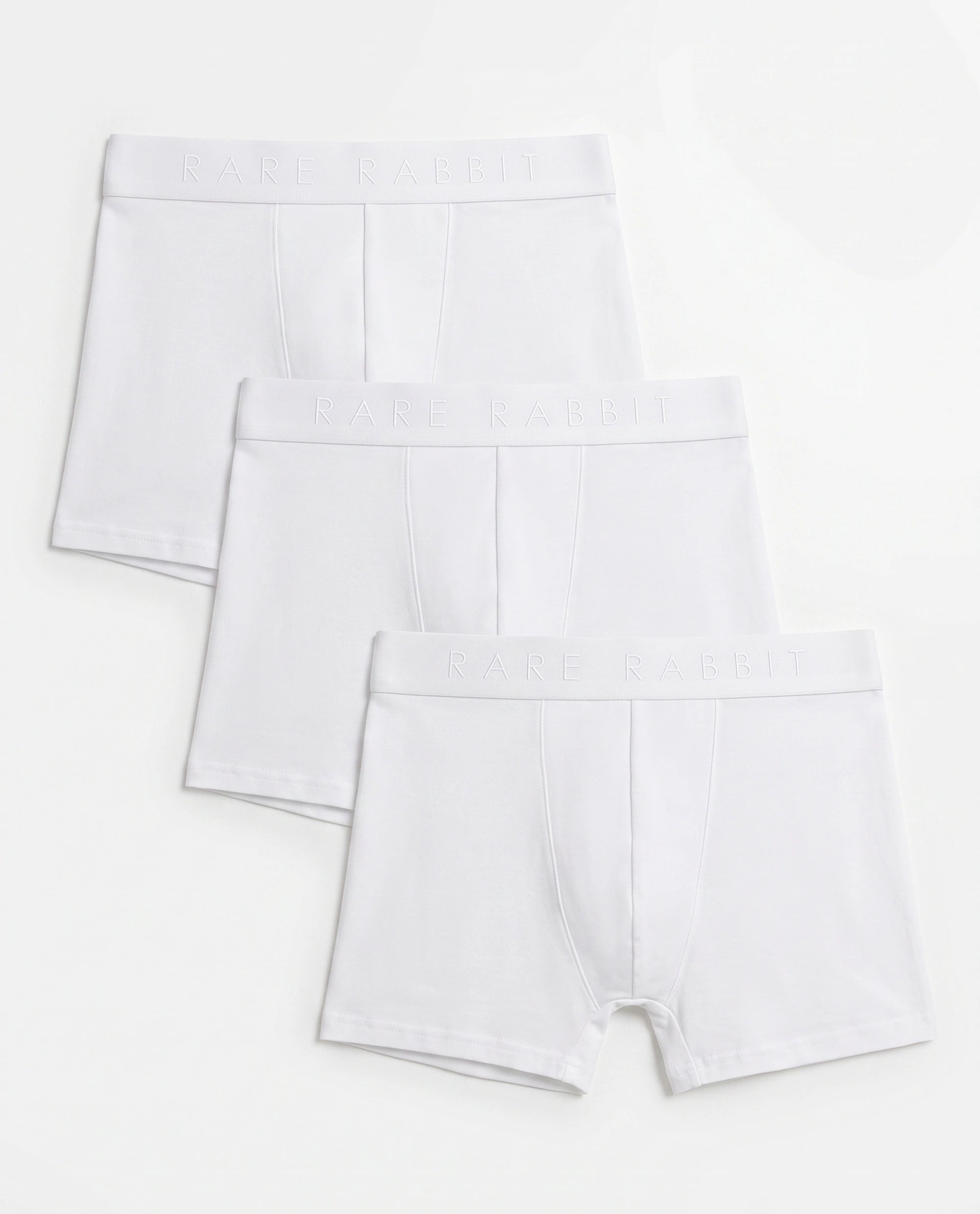 Rare Rabbit Men Now White Soft Cotton Stretch Trunks (Pack Of 3)