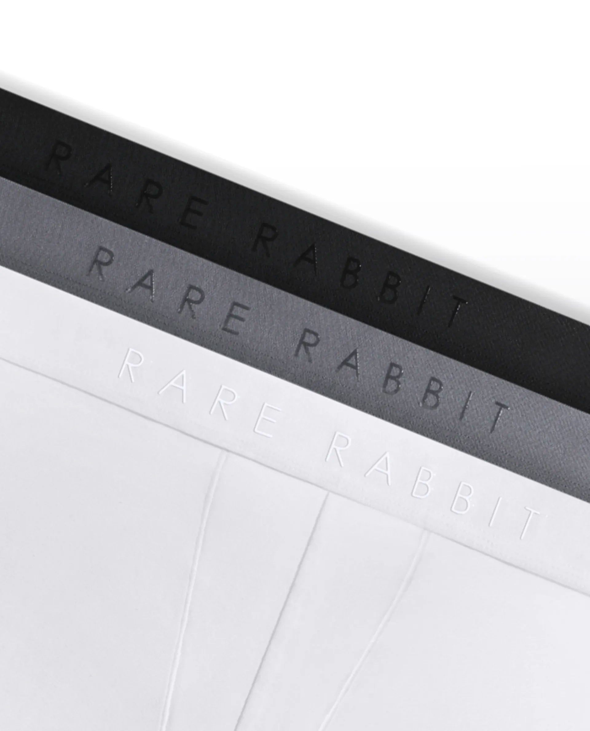 Rare Rabbit Men Now Black/White/Grey Soft Cotton Stretch Trunks (Pack Of 3)