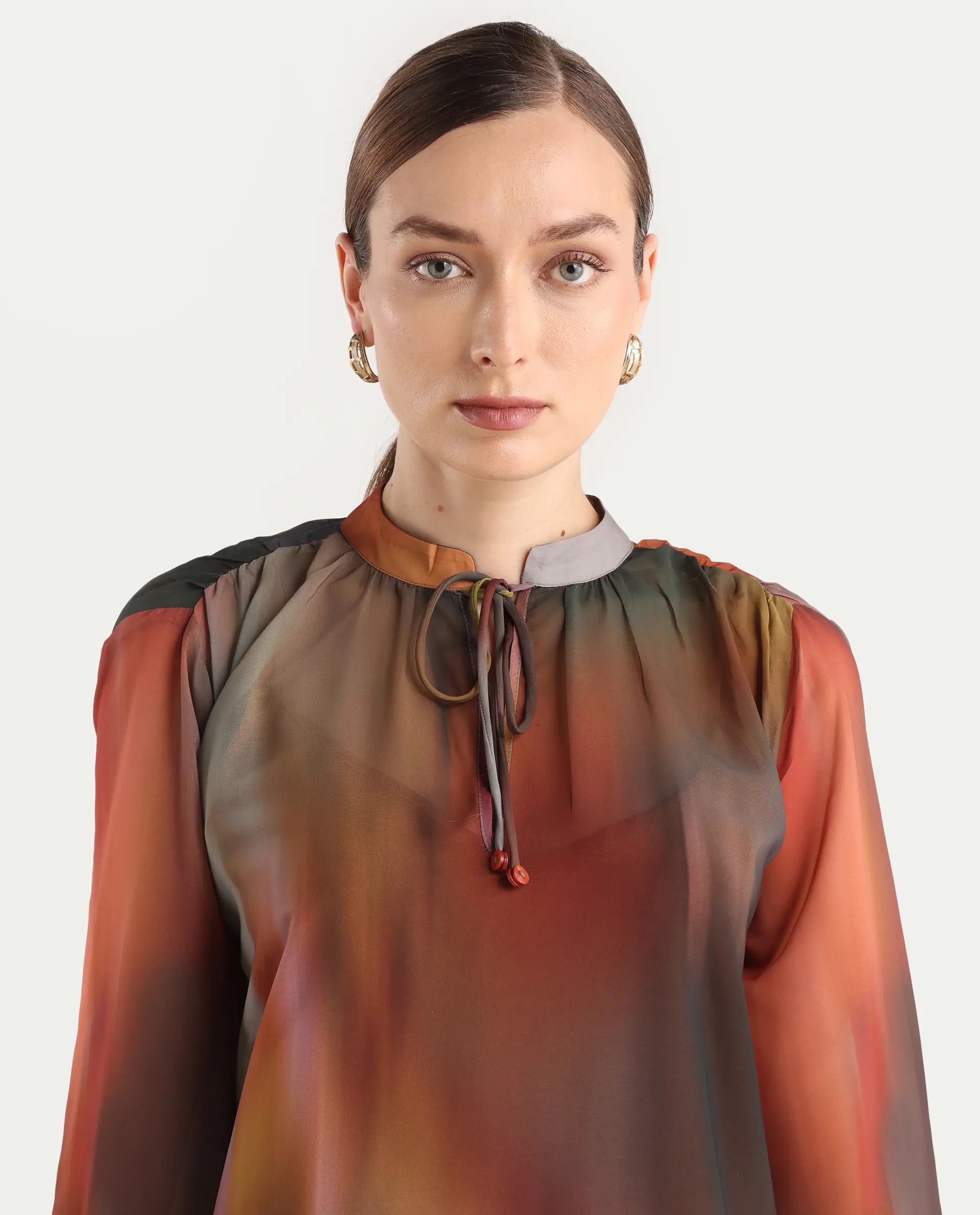 Rareism Women Nucos Multi Round Neck Pull On Closure Relaxed Fit Printed Top