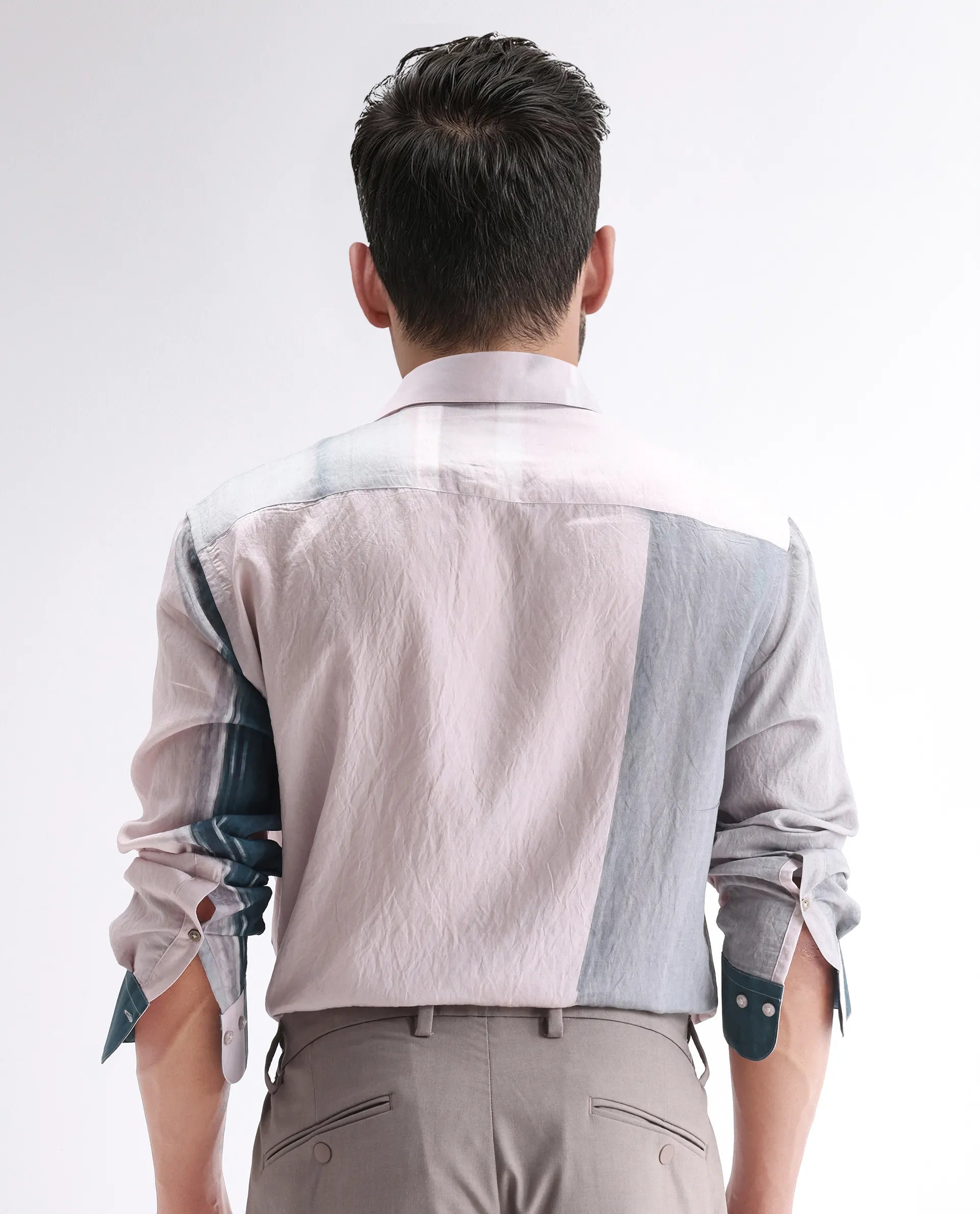 Rare Rabbit Men's Numa Teal Viscose Blend Floral Print Relaxed Fit Full Sleeve Collared Shirt