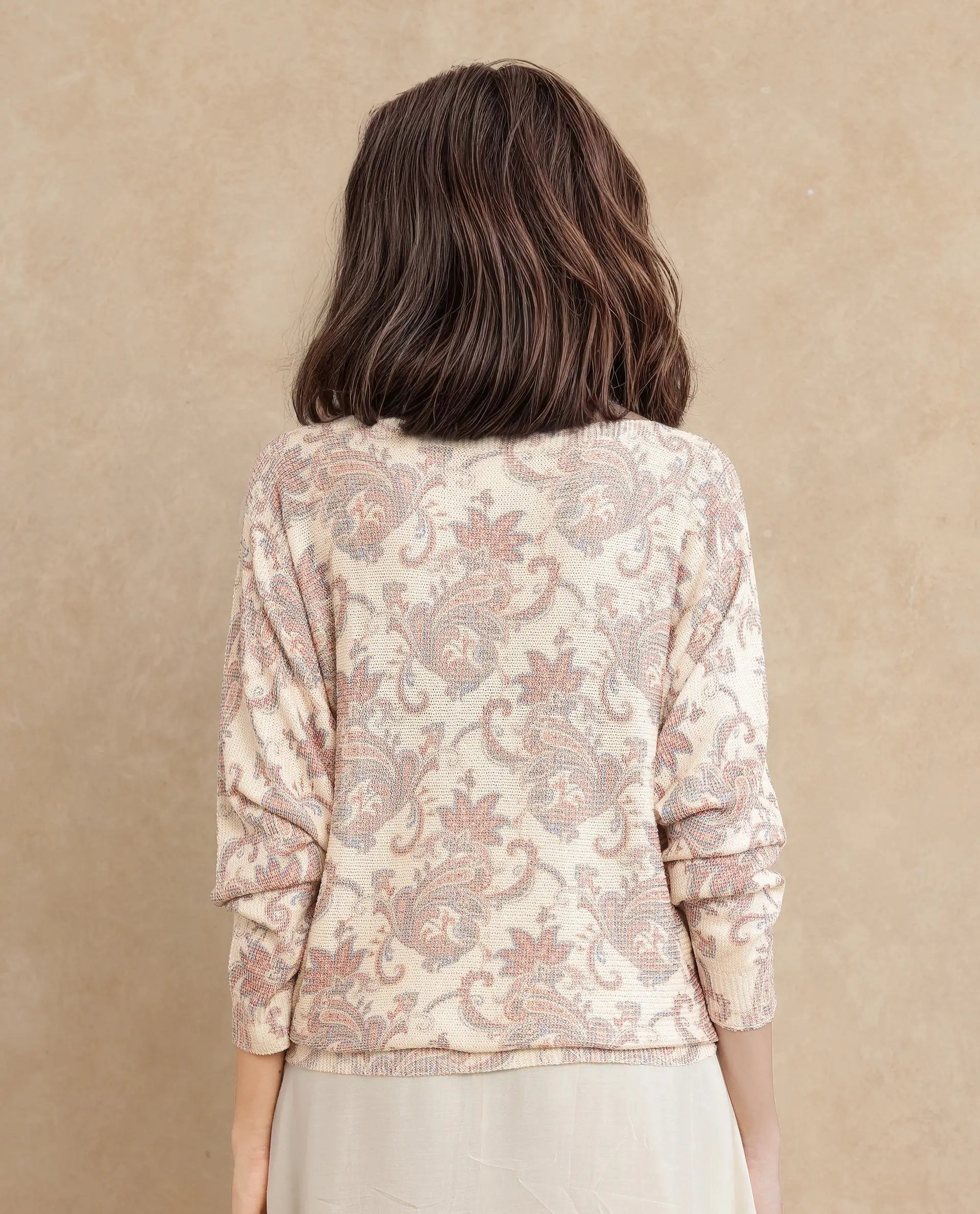 Rareism Women Nupint Light Multi Polyester Viscose Fabric Full Sleeve Relaxed Fit Top