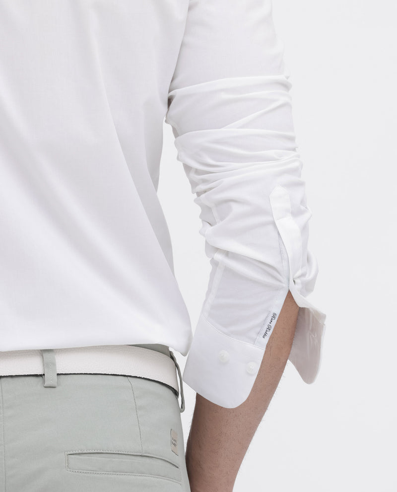 Rare Rabbit Men's Neutron-8 White Cotton Polyester Fabric Full Sleeves Solid Shirt