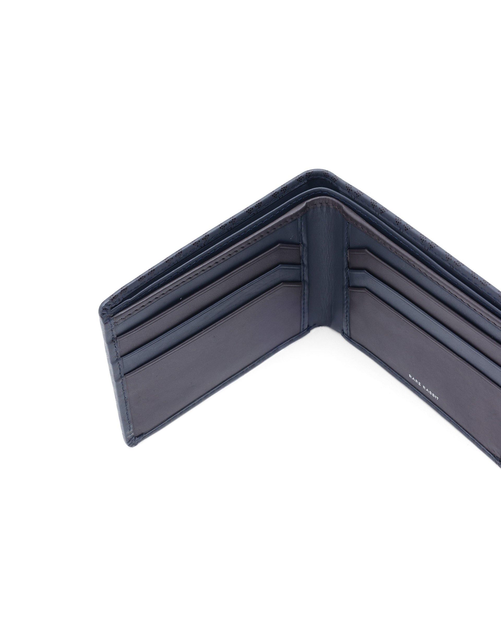 Rare Rabbit Men's Bamb Blue Bi-Fold Slim RFID Embossed Wallet