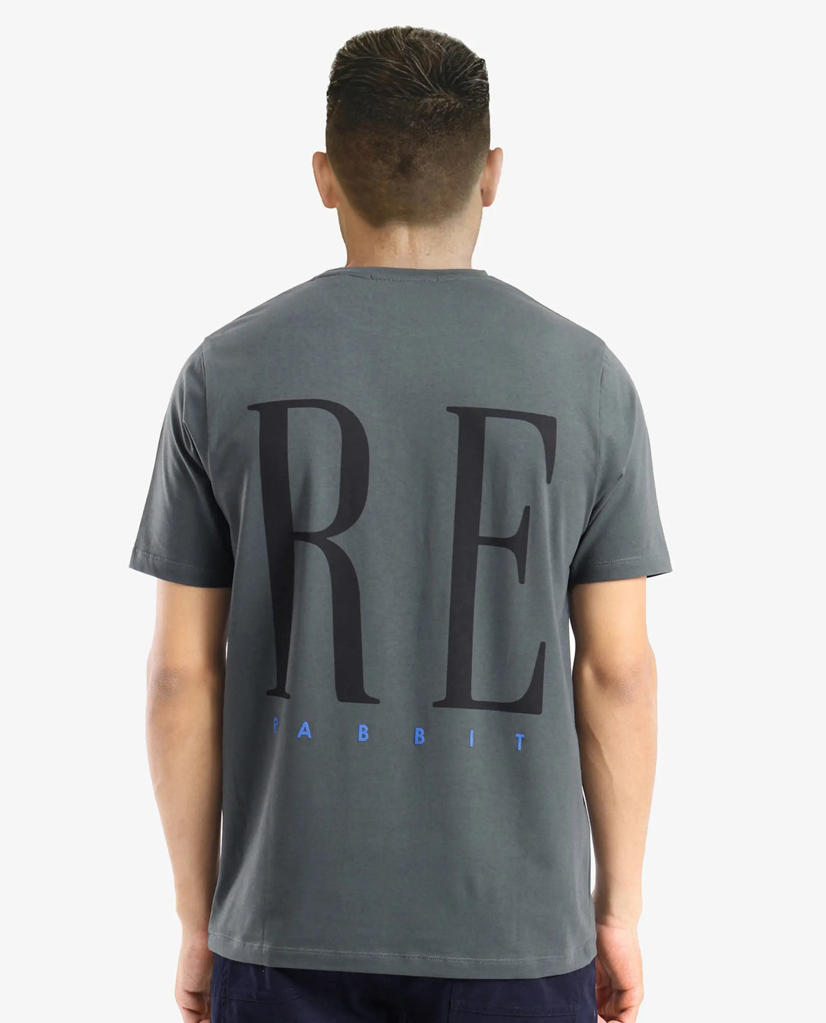 Rare Rabbit Men Olivo Dusky Olive Cotton Lycra Fabric Short Sleeve Crew Neck Regular Fit Graphic Print With Flock Printed Logo T-Shirt