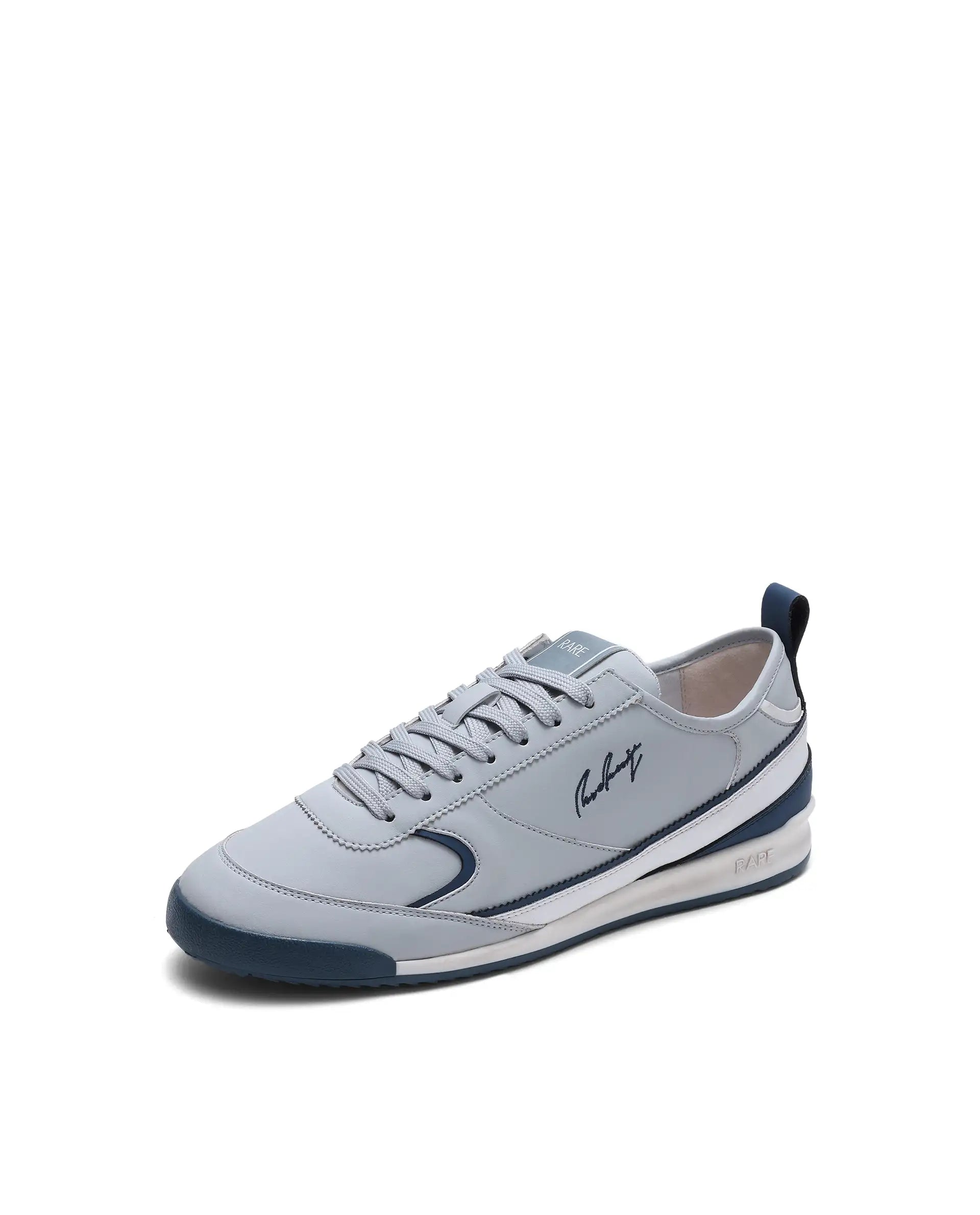Rare Rabbit Men's Omex Light Grey Micro Fiber Sneaker
