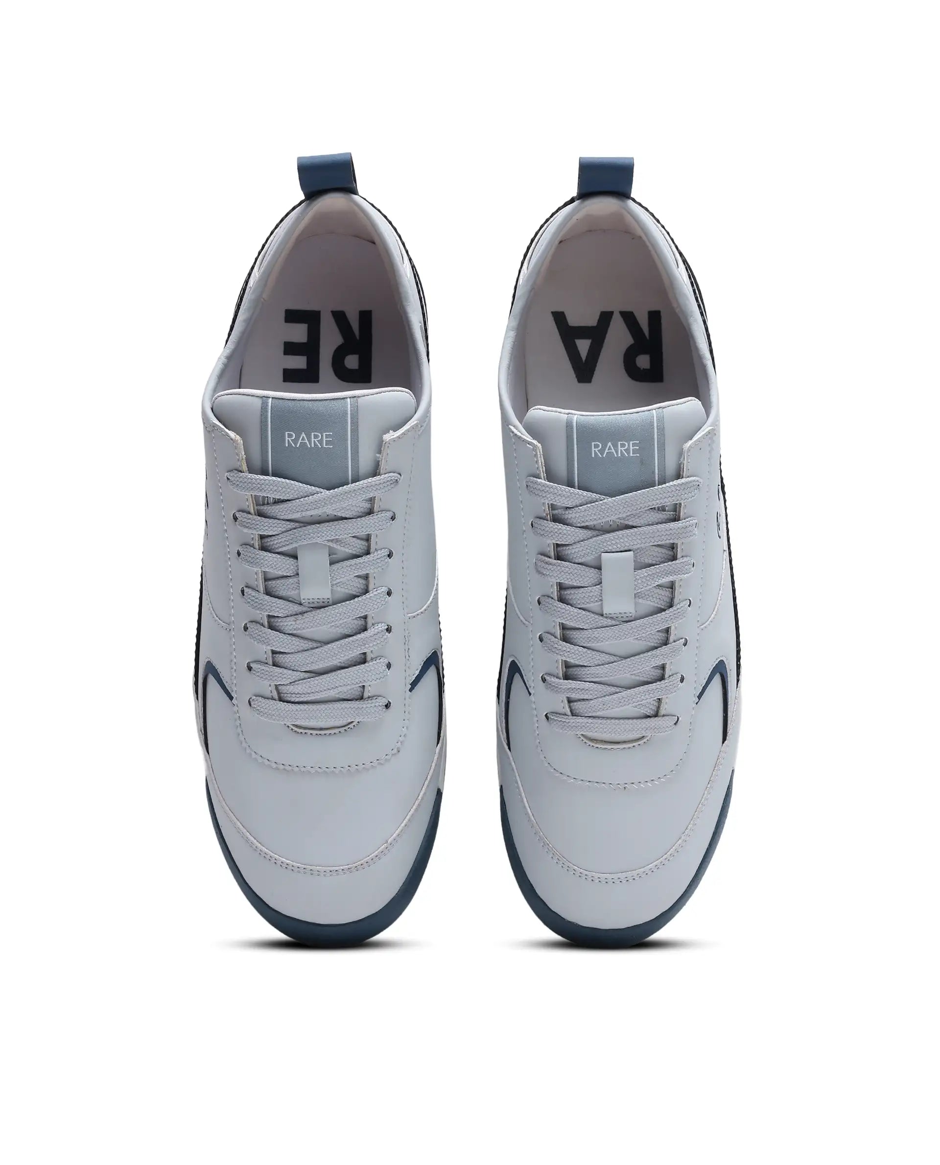 Rare Rabbit Men's Omex Light Grey Micro Fiber Sneaker