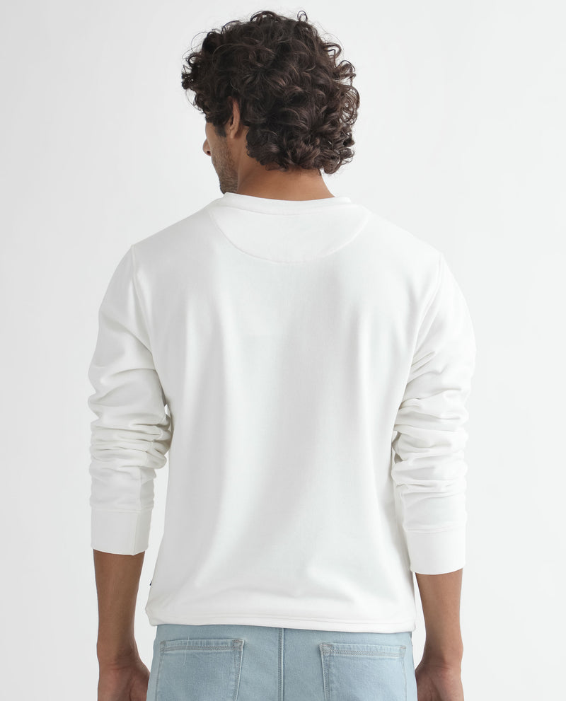 Rare Rabbit Men'S Oren Off White Sweatshirt Full Sleeves Solid
