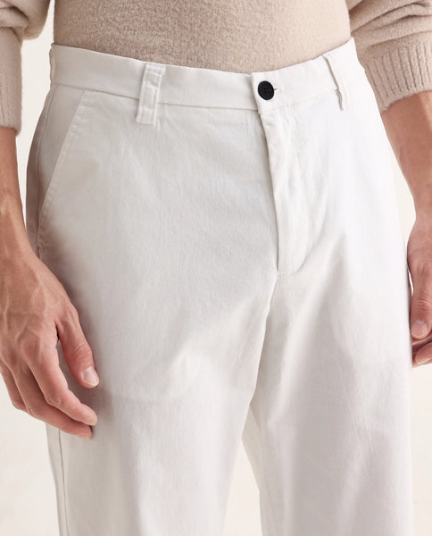 Rare Rabbit Men's Oren White Cotton Plain Straight Fit Trouser