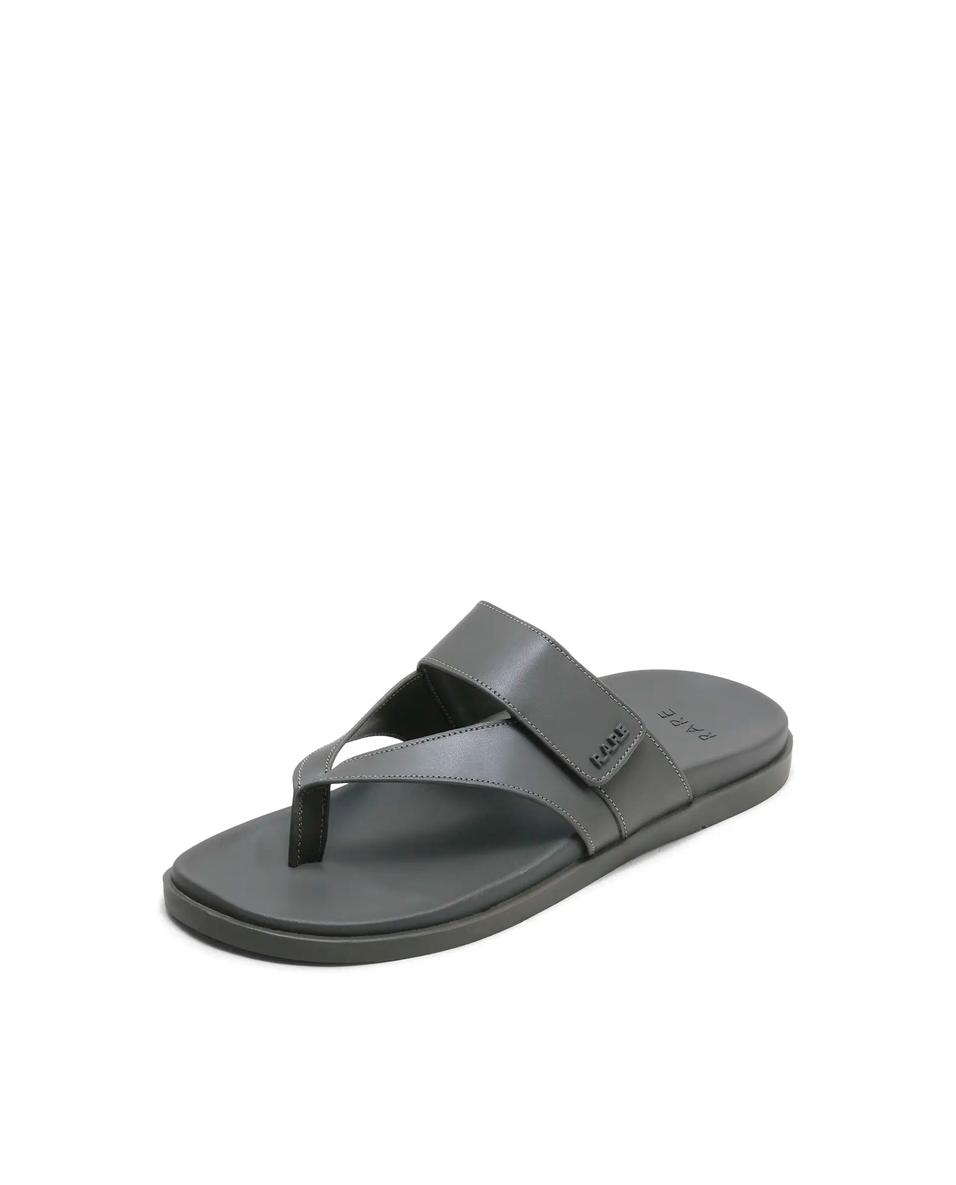 Rarez Men's Orin Olive Leather Upper Material TPR Sole Sandal