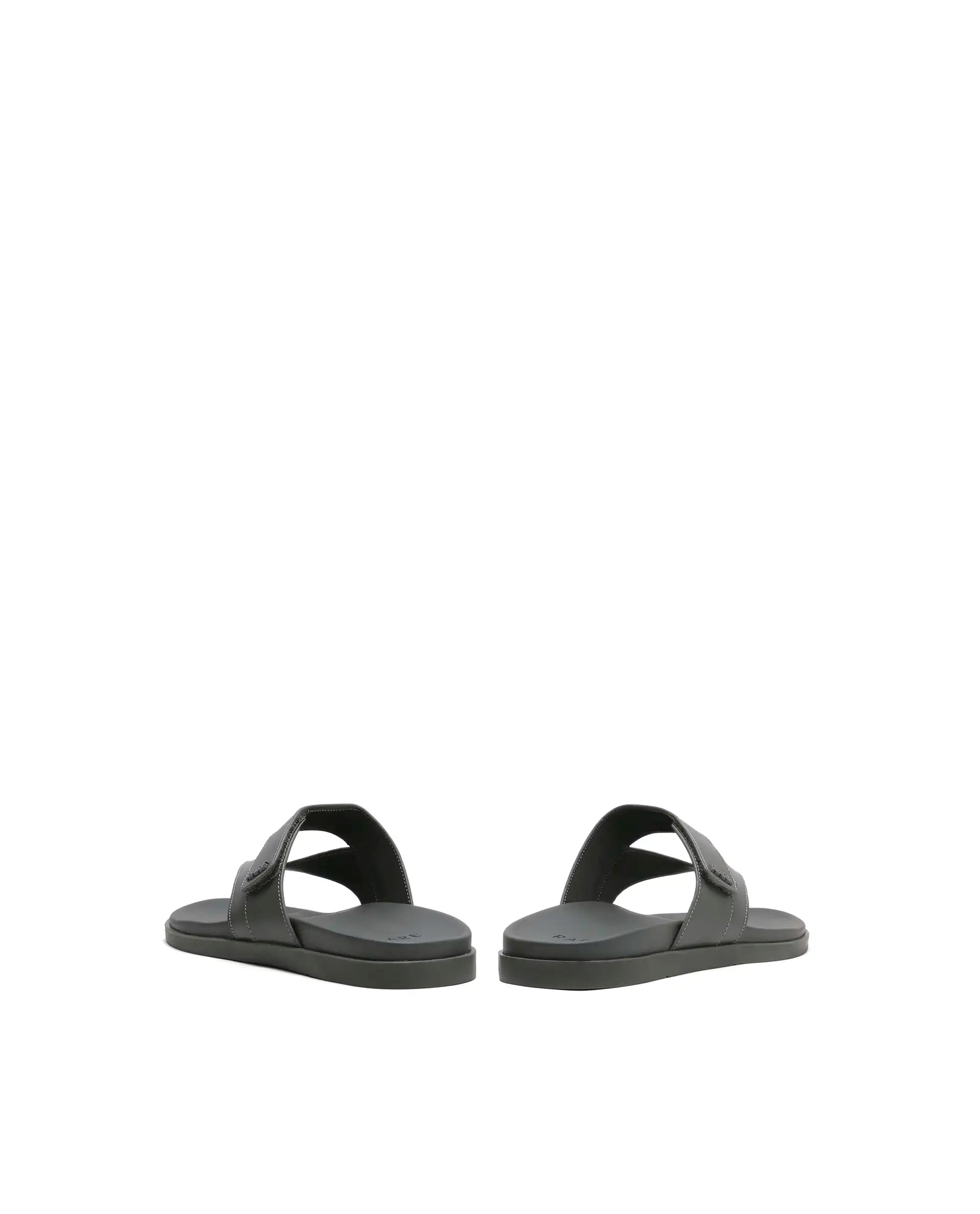 Rarez Men's Orin Olive Leather Upper Material TPR Sole Sandal